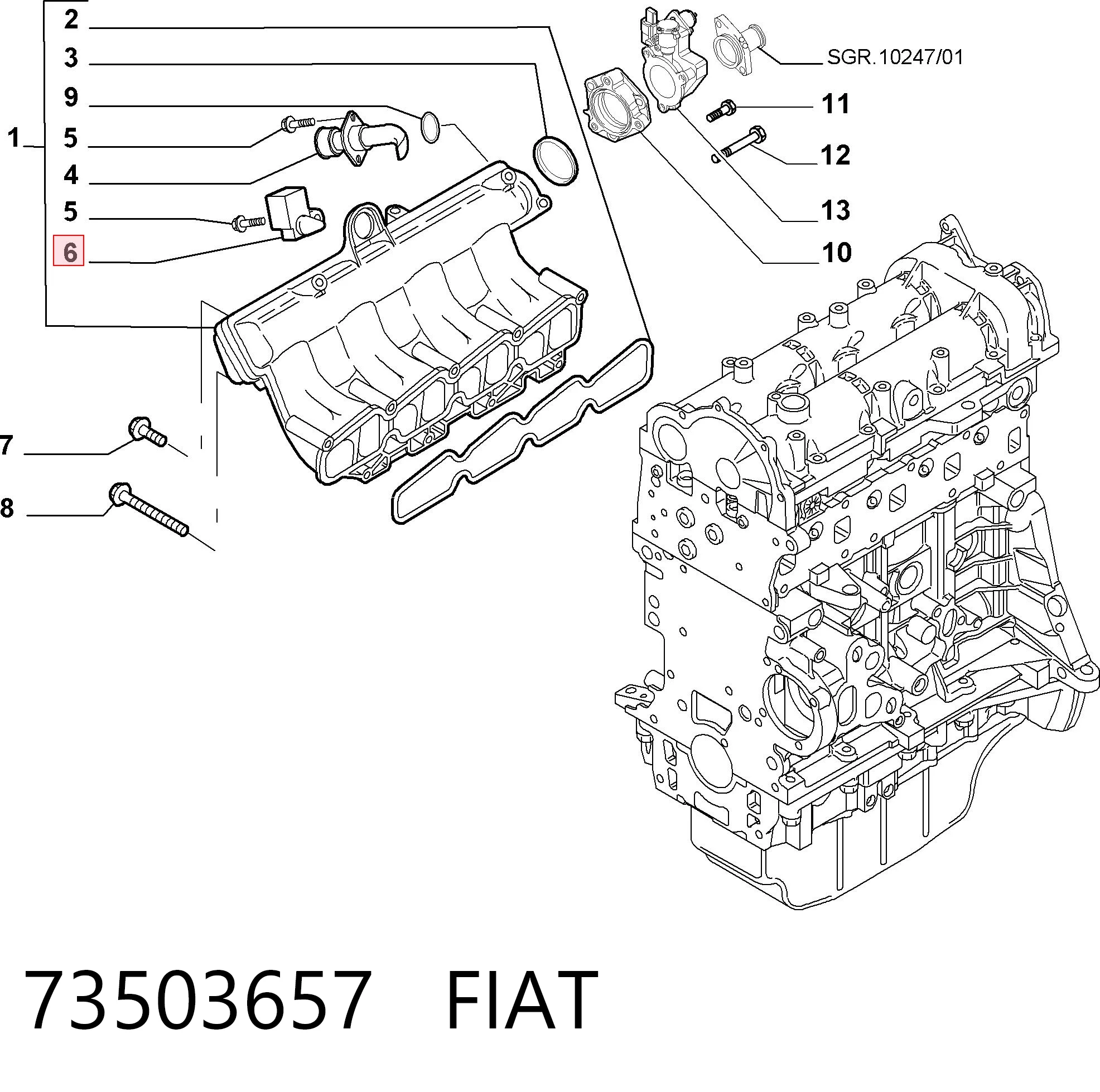 73503657 Fiat/Alfa/Lancia Датчик давления воздуха