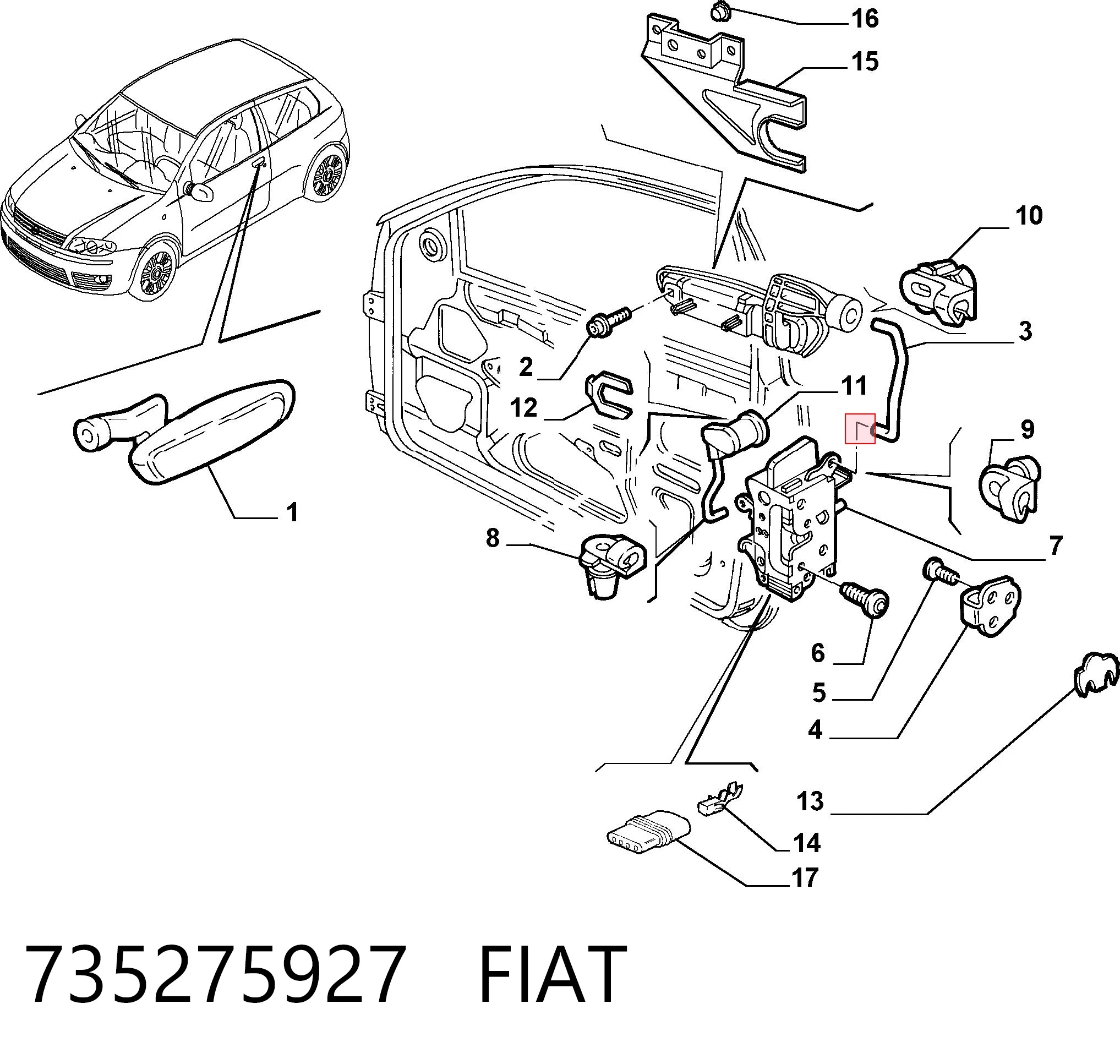 Ручка двери передней наружная левая Magneti Marelli MMS0071