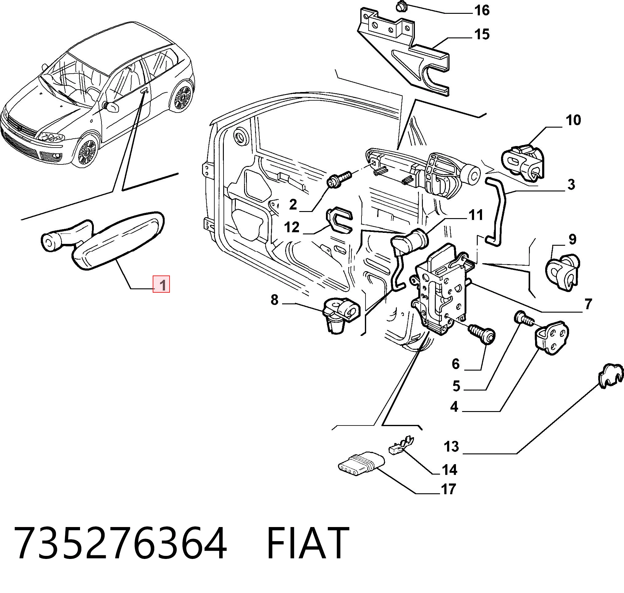 MMS0070 Magneti Marelli Ручка передней двери наружная, правая