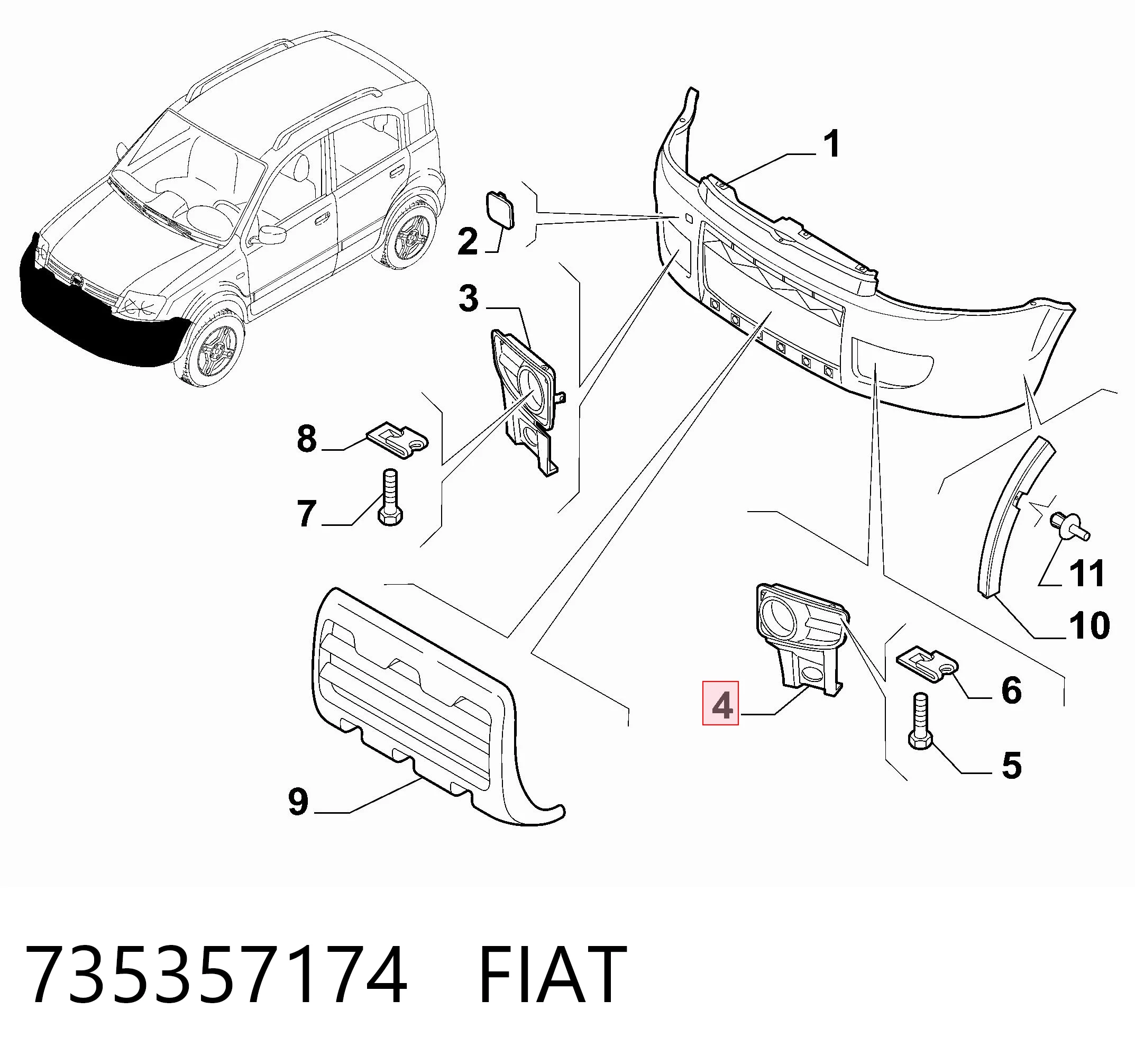 Заглушка ПТФ бампера переднего левая Polcar 3003273 цена, от 8.09 USD