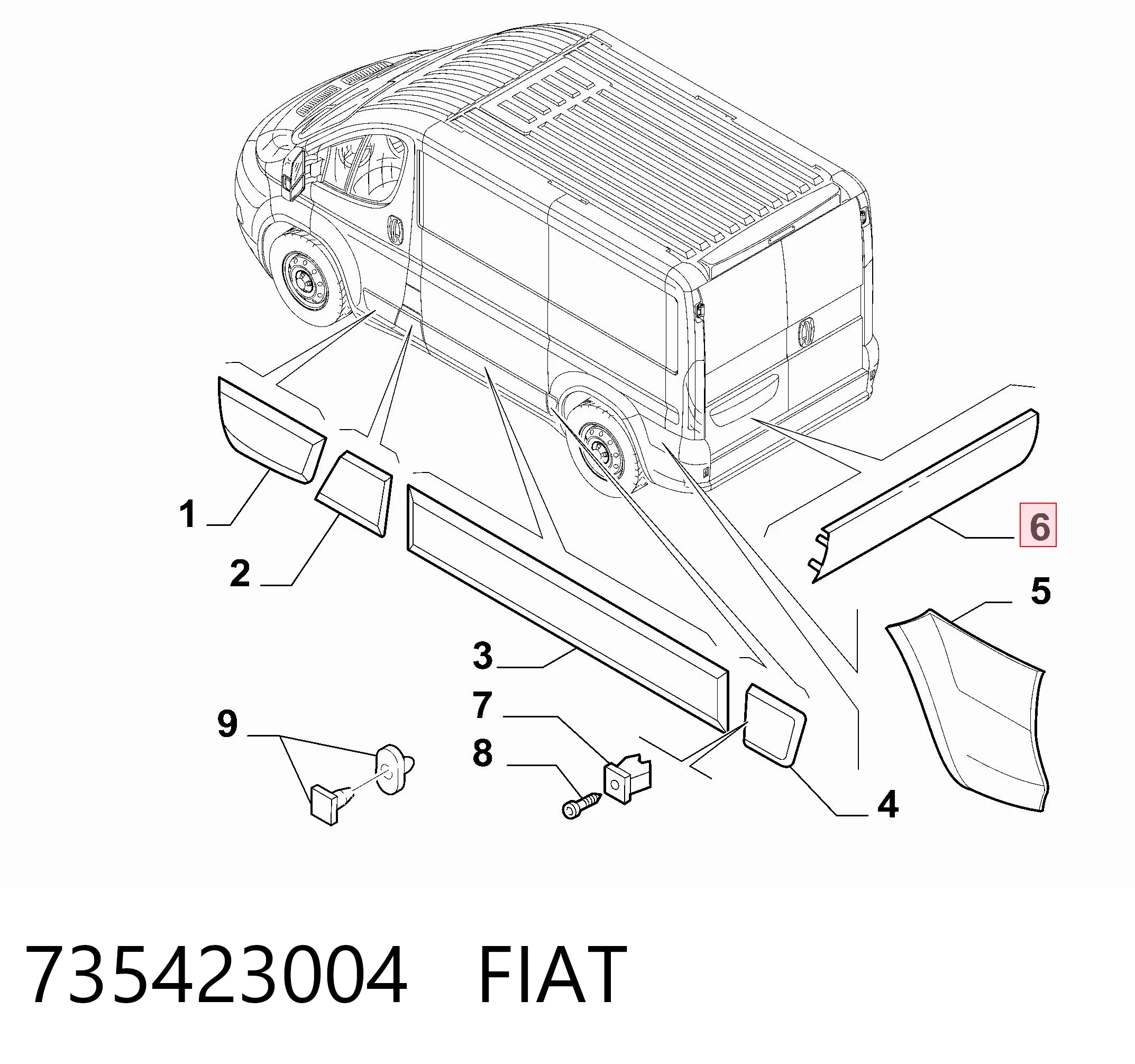 Молдинг двери задней правой Chrysler 735423004 цена, от 12.99 USD