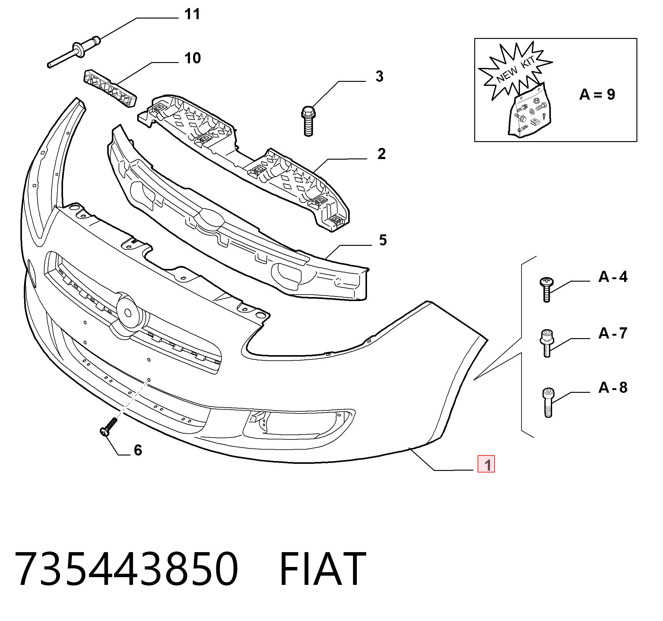 Бампер на авто Fiat Bravo II хэтчбек (198) (2007 - 2014) цена, от 45.35 USD
