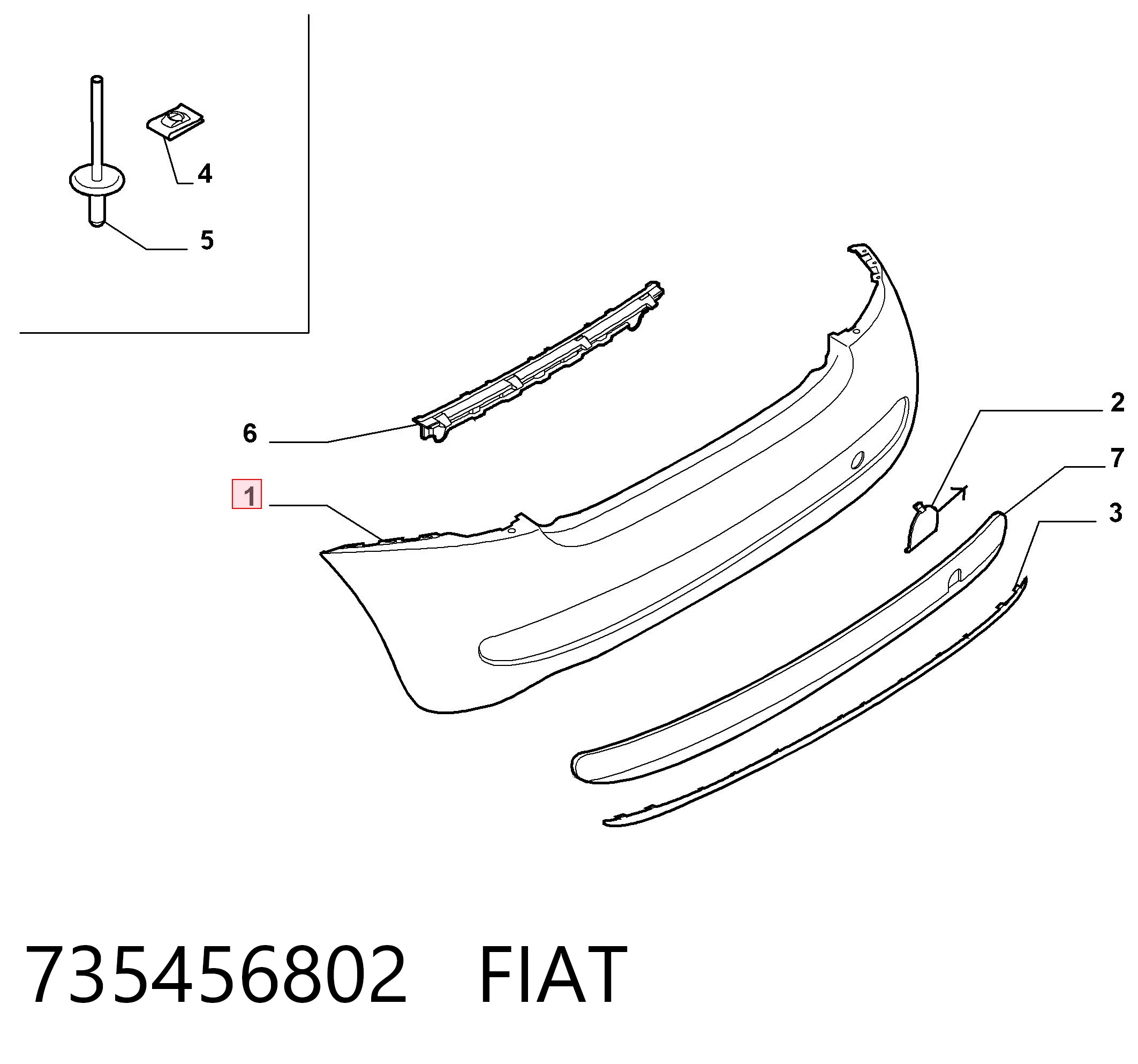Бампер задний Fiat 500 хэтчбек (312) (2007 - 2026) цена, от 77.09 USD