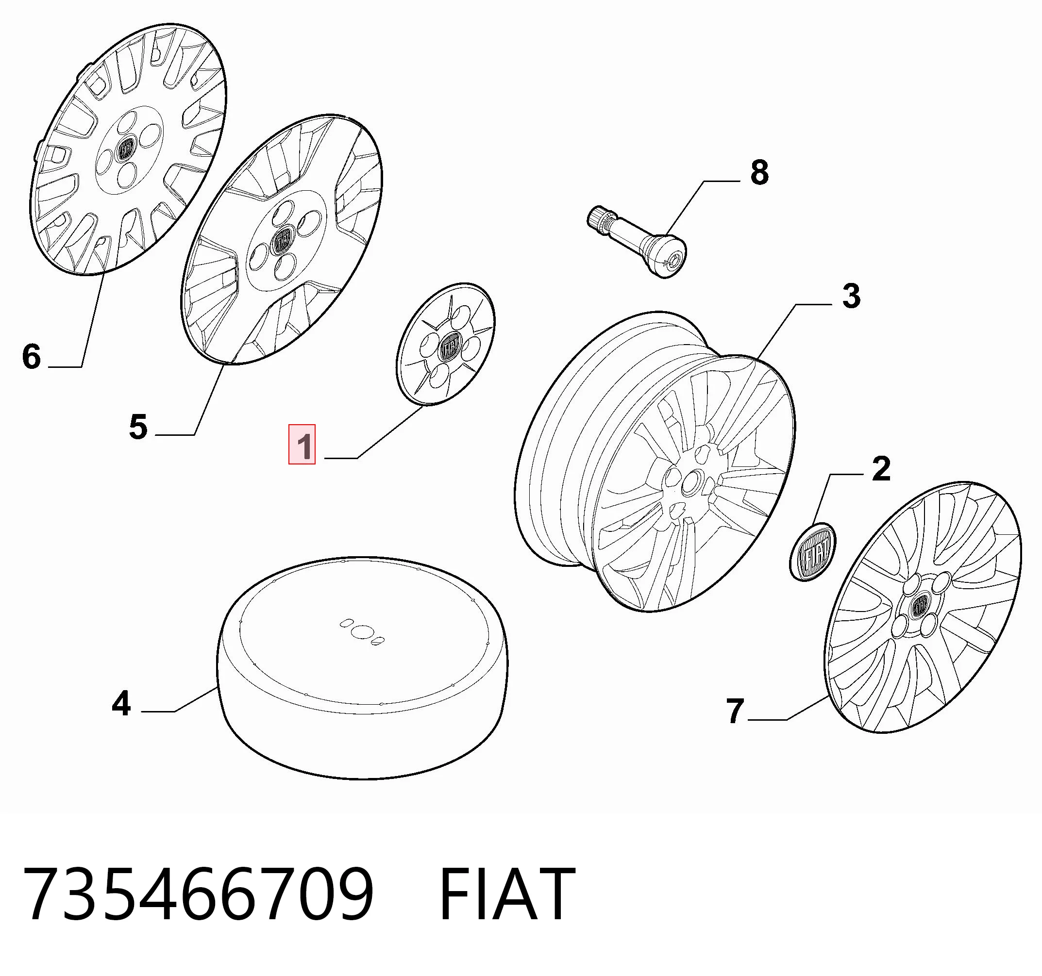 Колпак колесного диска Fiat Albea 172