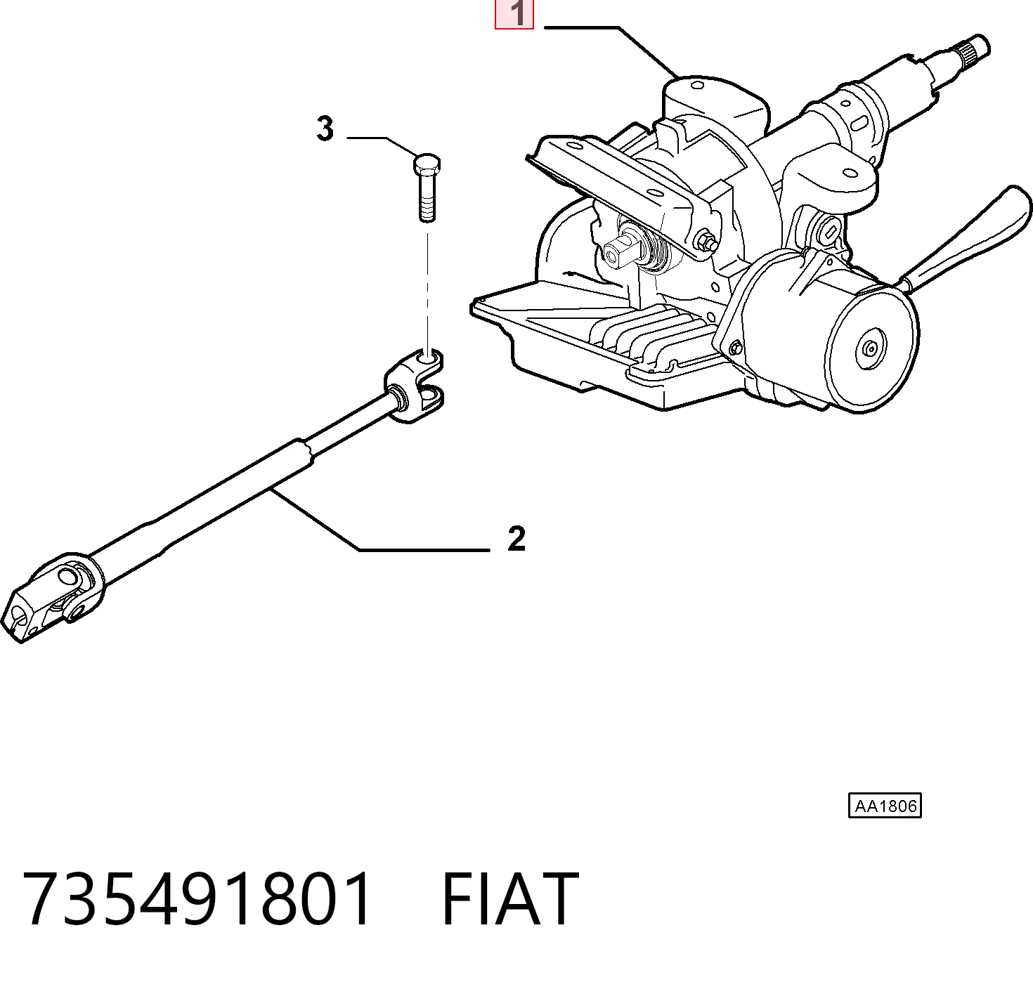 Колонка рулевого управления на Fiat 500  312