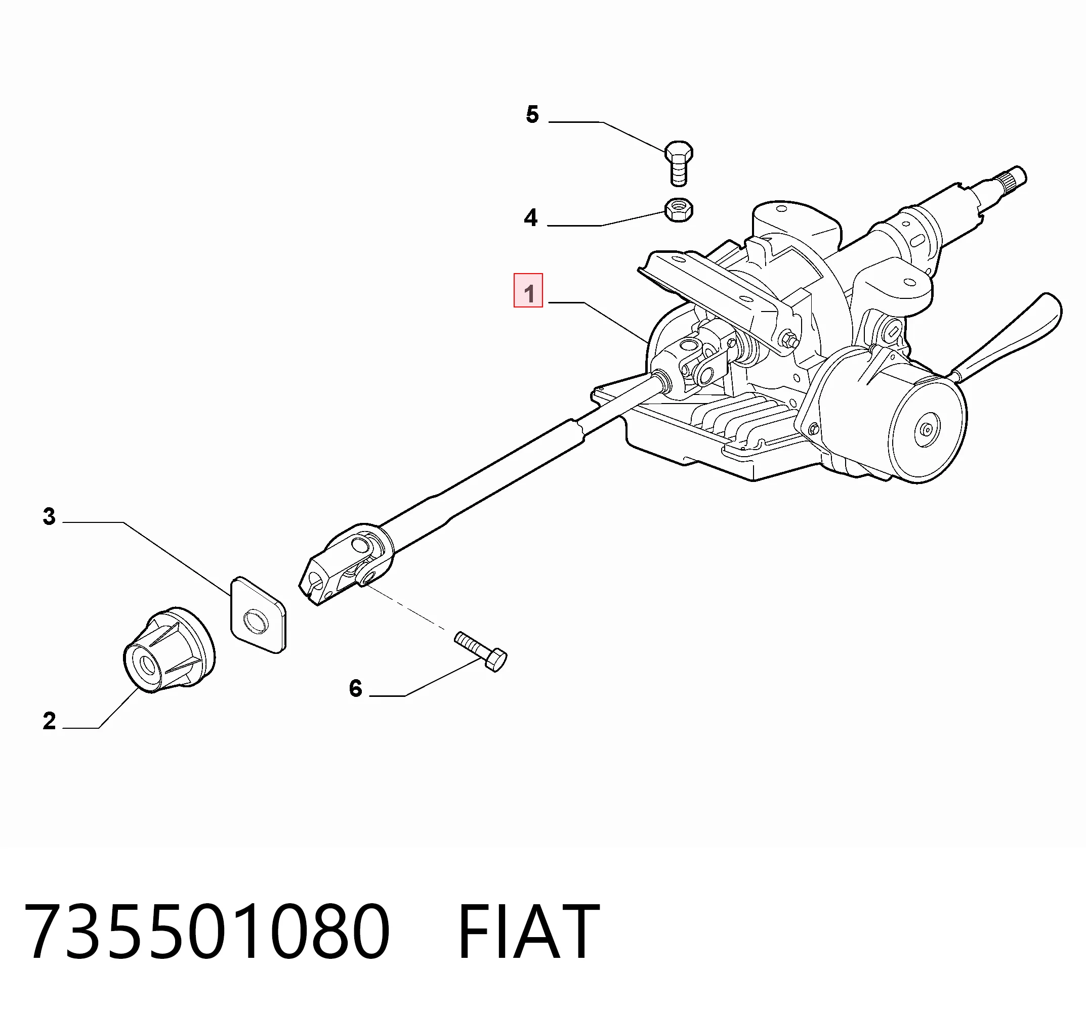 Рулевая колонка Fiat 500 