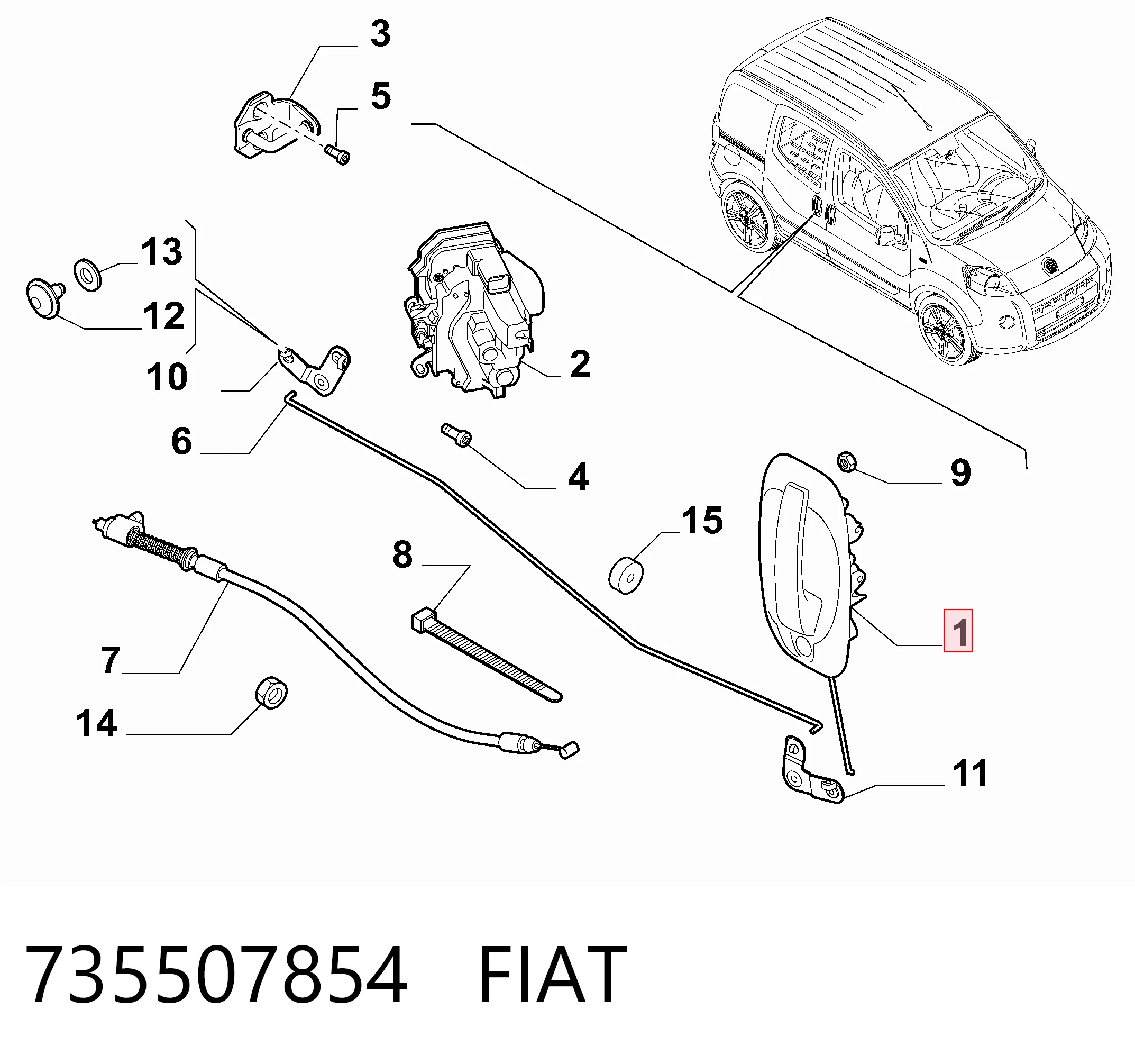 Ручка боковой двери наружная правая MMS0218 Magneti Marelli