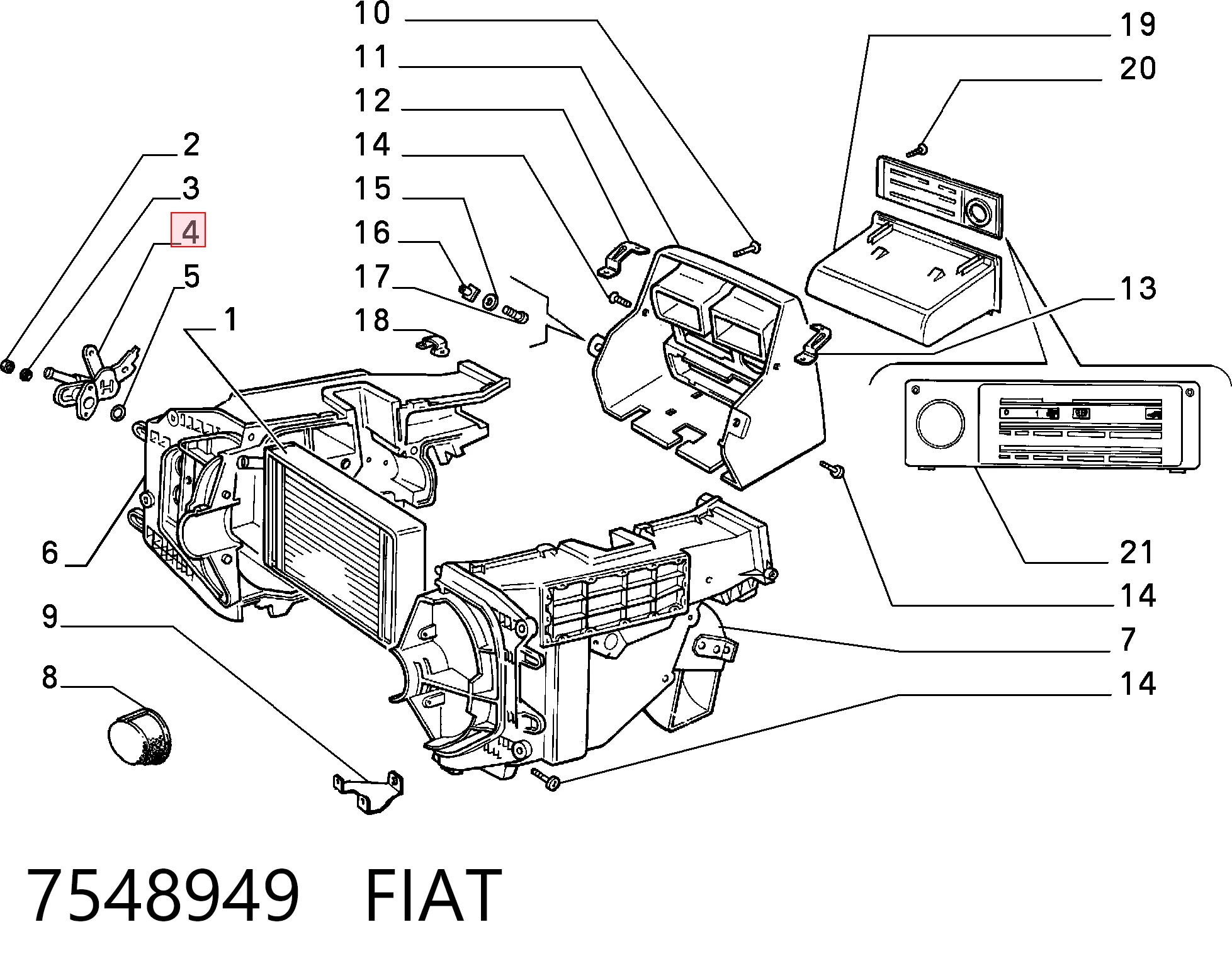 Кран системы отопления на Fiat Fiorino  146 Uno