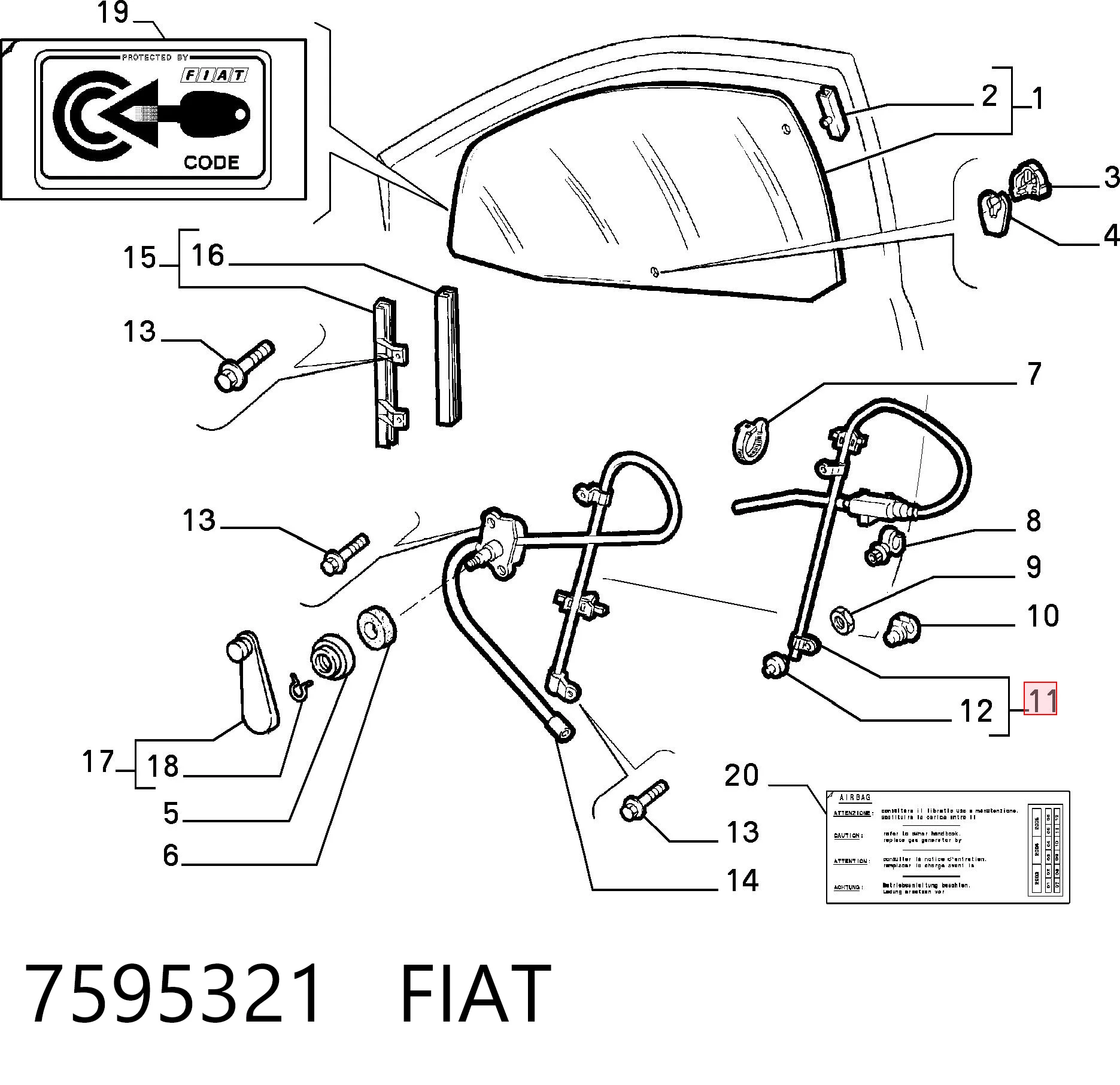7595321 Fiat/Alfa/Lancia Механизм подъема стекол
