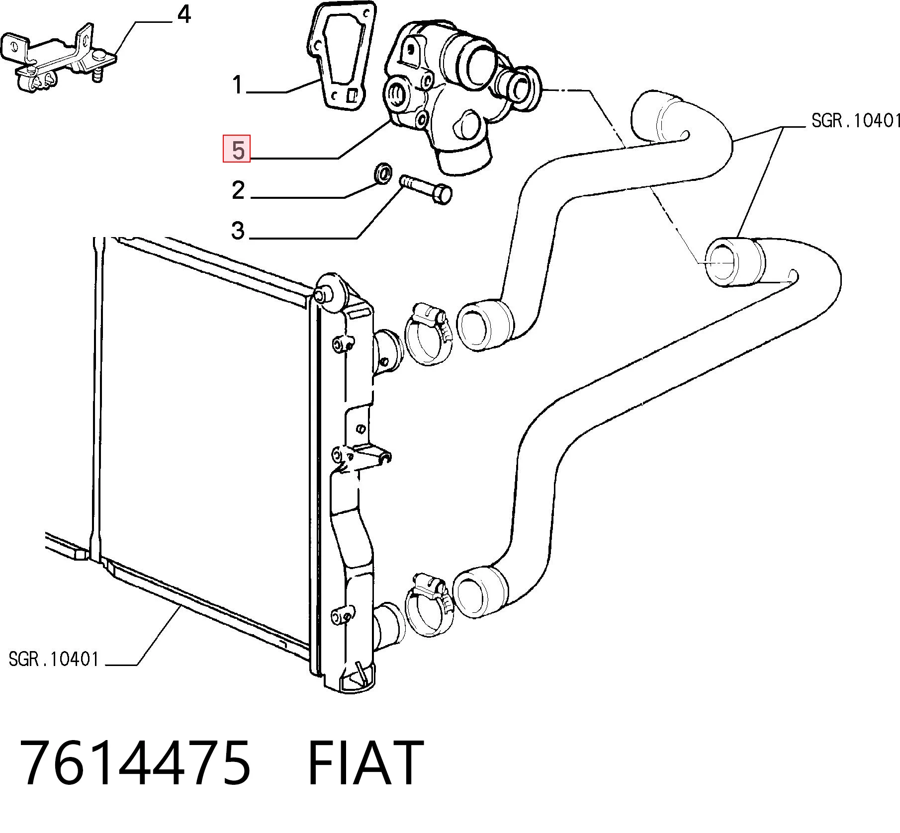 Корпус термостата в сборе на Fiat Tempra  159