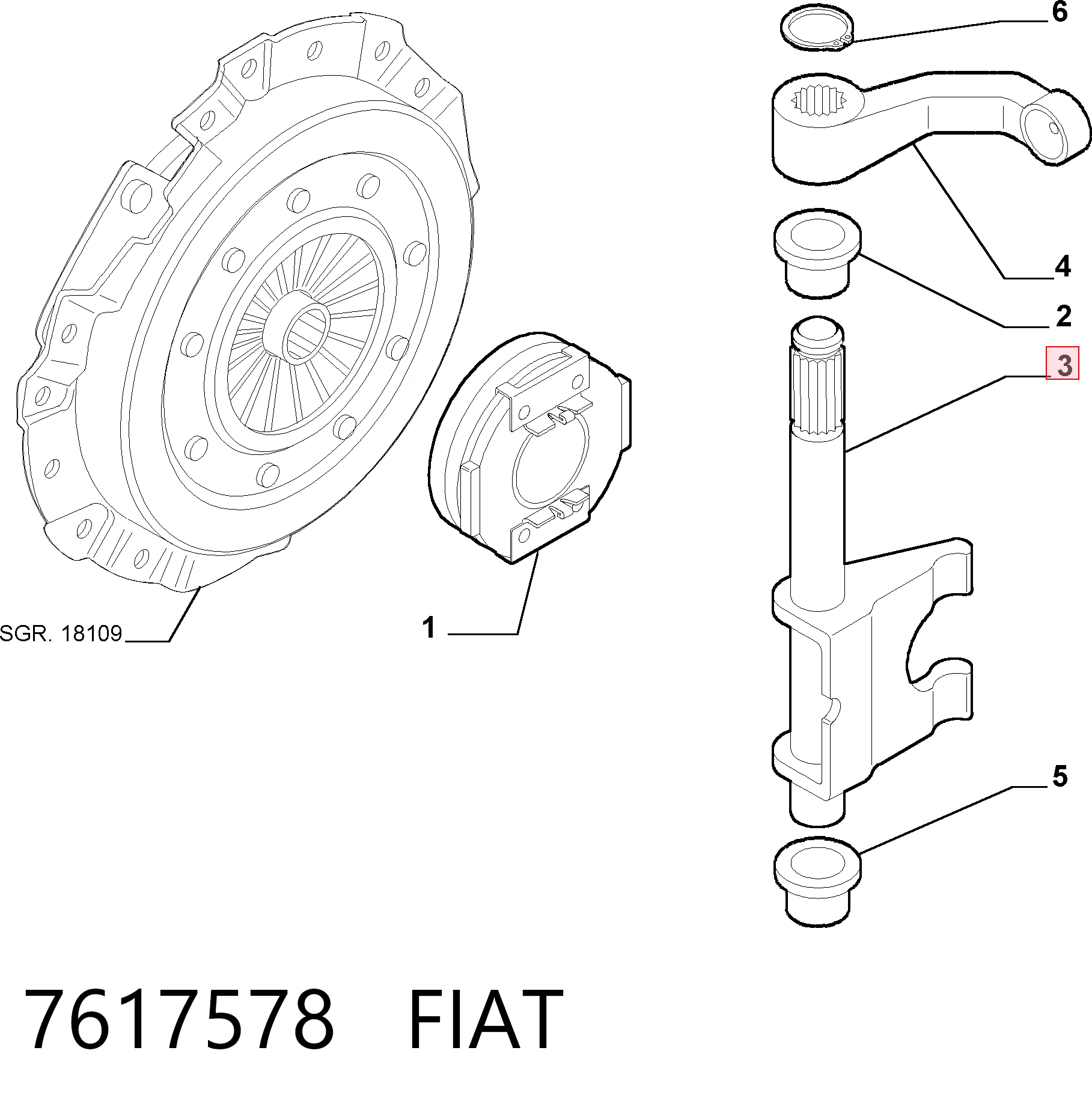 7617578 Fiat/Alfa/Lancia Вилка сцепления
