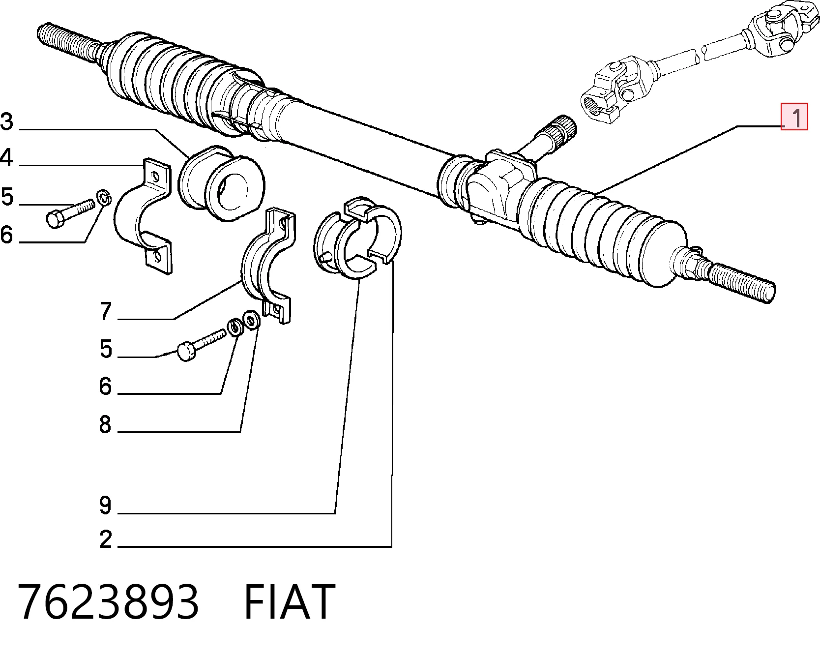 7623893 Fiat/Alfa/Lancia Управление рулевое в сборе