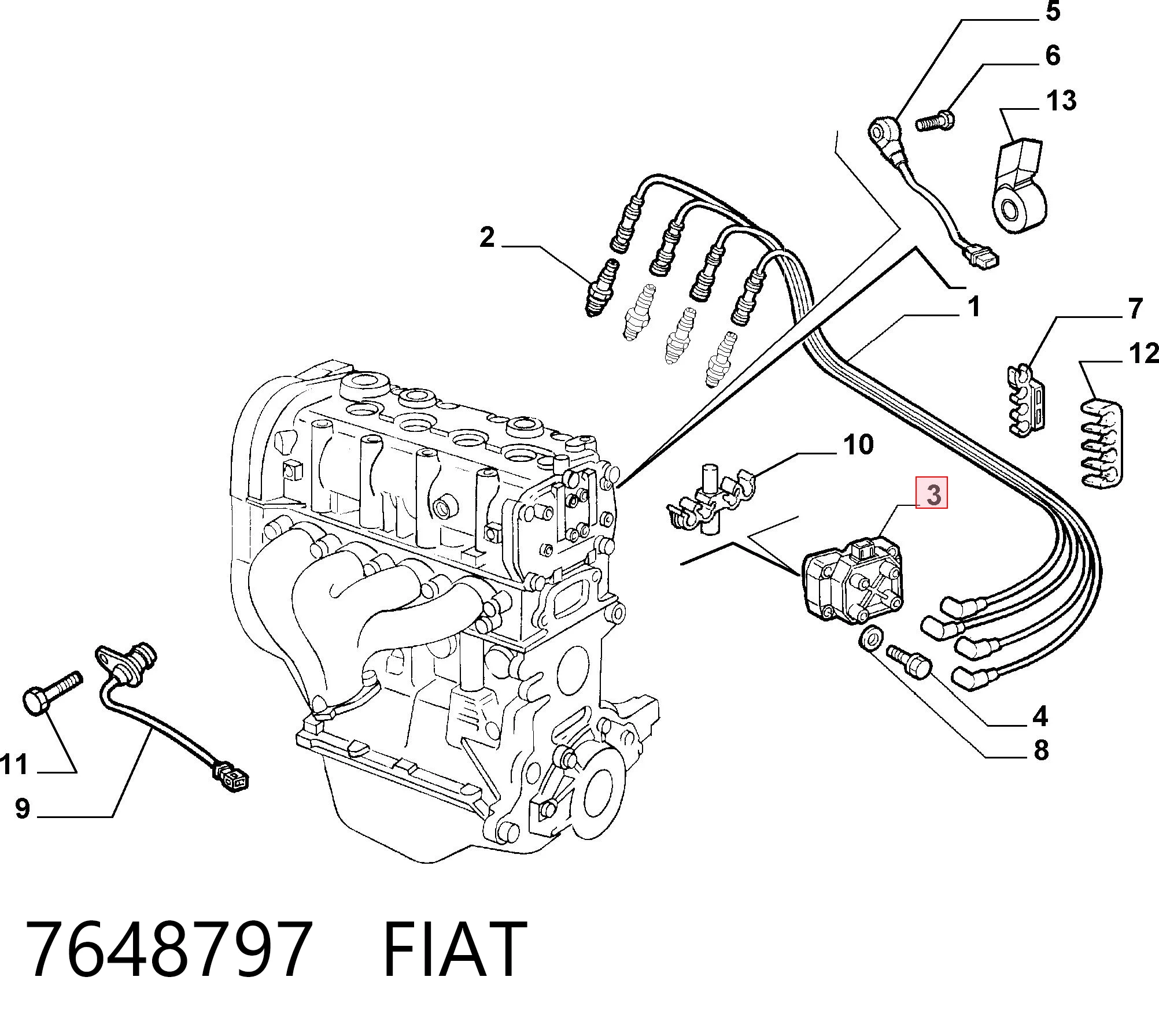 7648797 Fiat/Alfa/Lancia Катушка зажигания