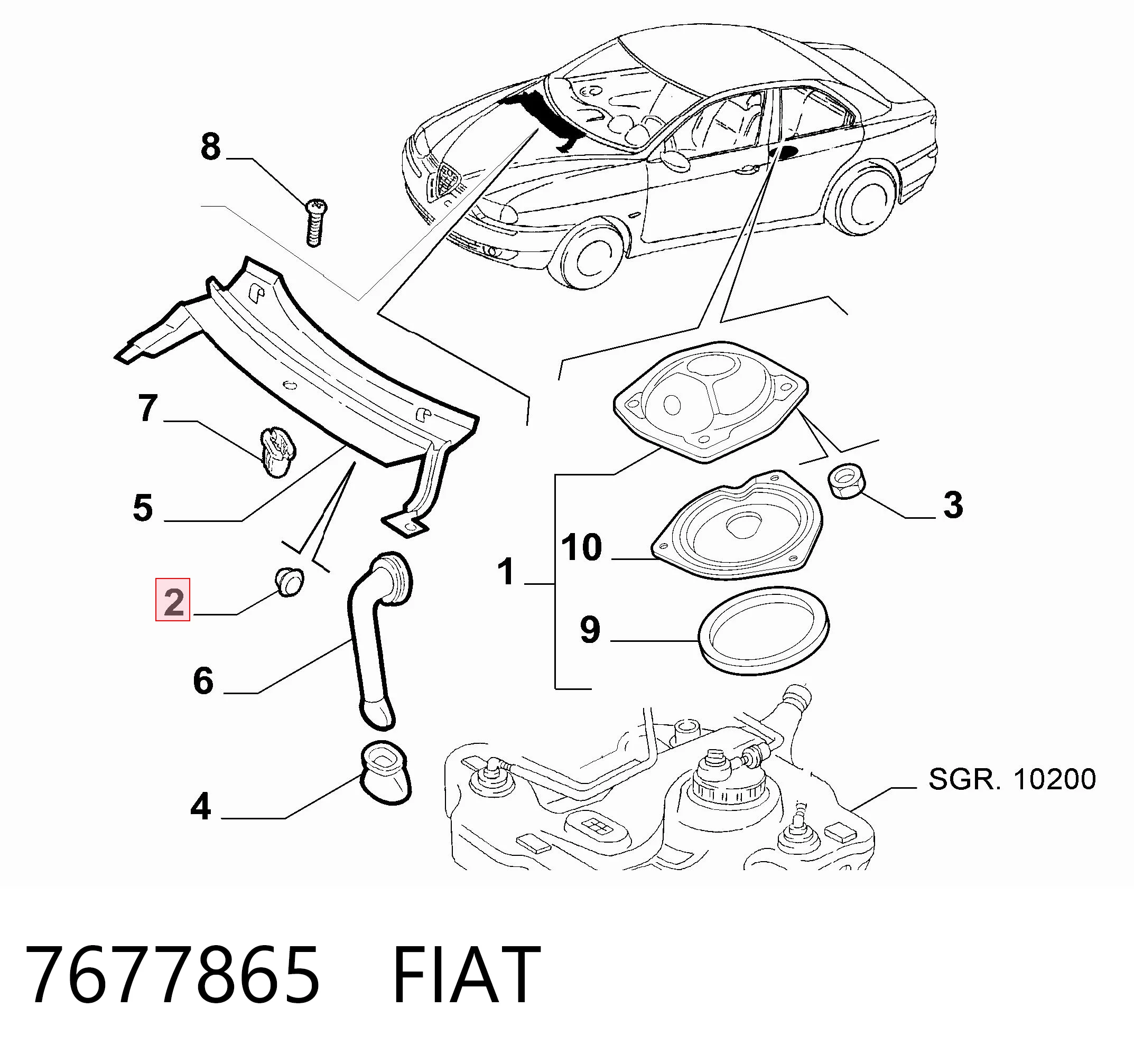 7677865 Fiat/Alfa/Lancia Пистон (клип) крепления обшивки двери