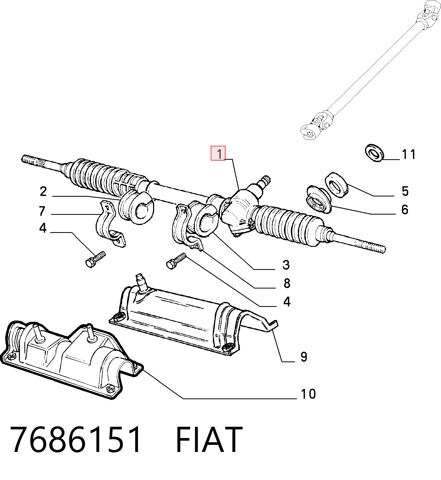 7686151 Fiat/Alfa/Lancia Управление рулевое в сборе