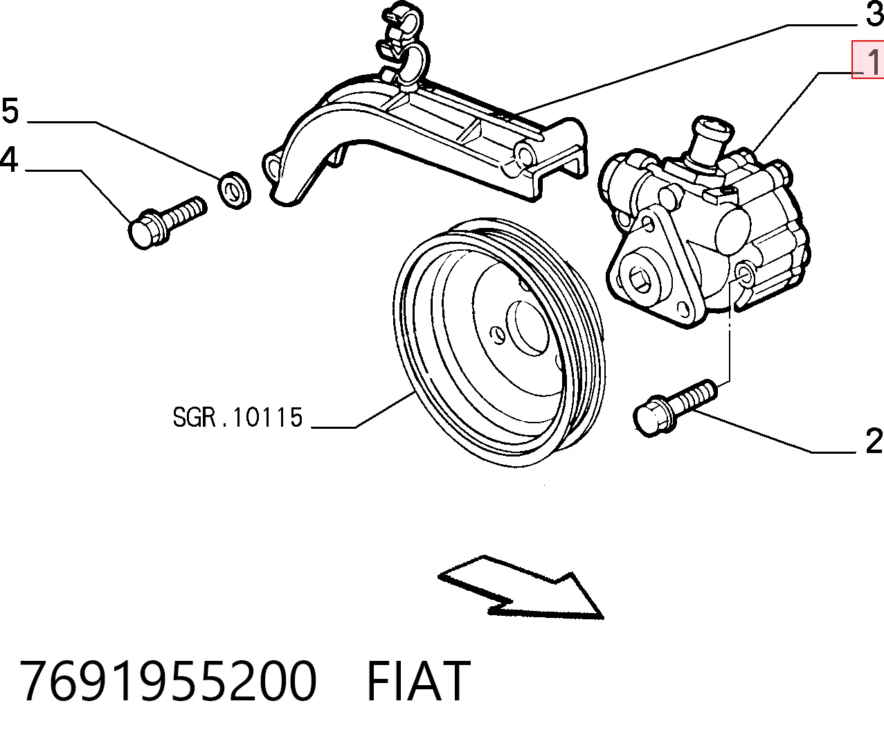 ГУР руля на Fiat Brava  182