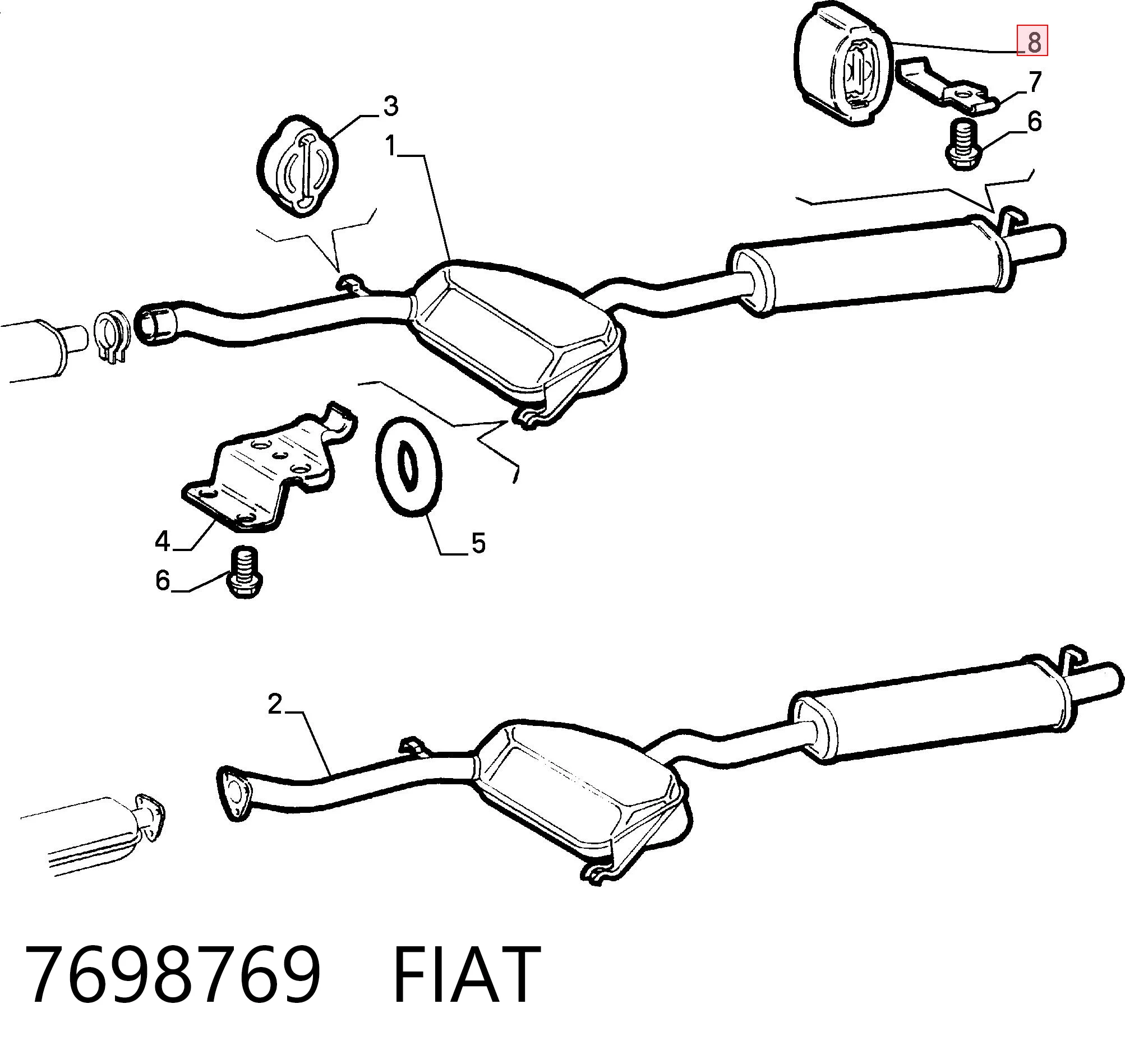 Подушка крепления глушителя Fiat Tempra седан (159) (1990 - 1996) цена, от 0.78 USD