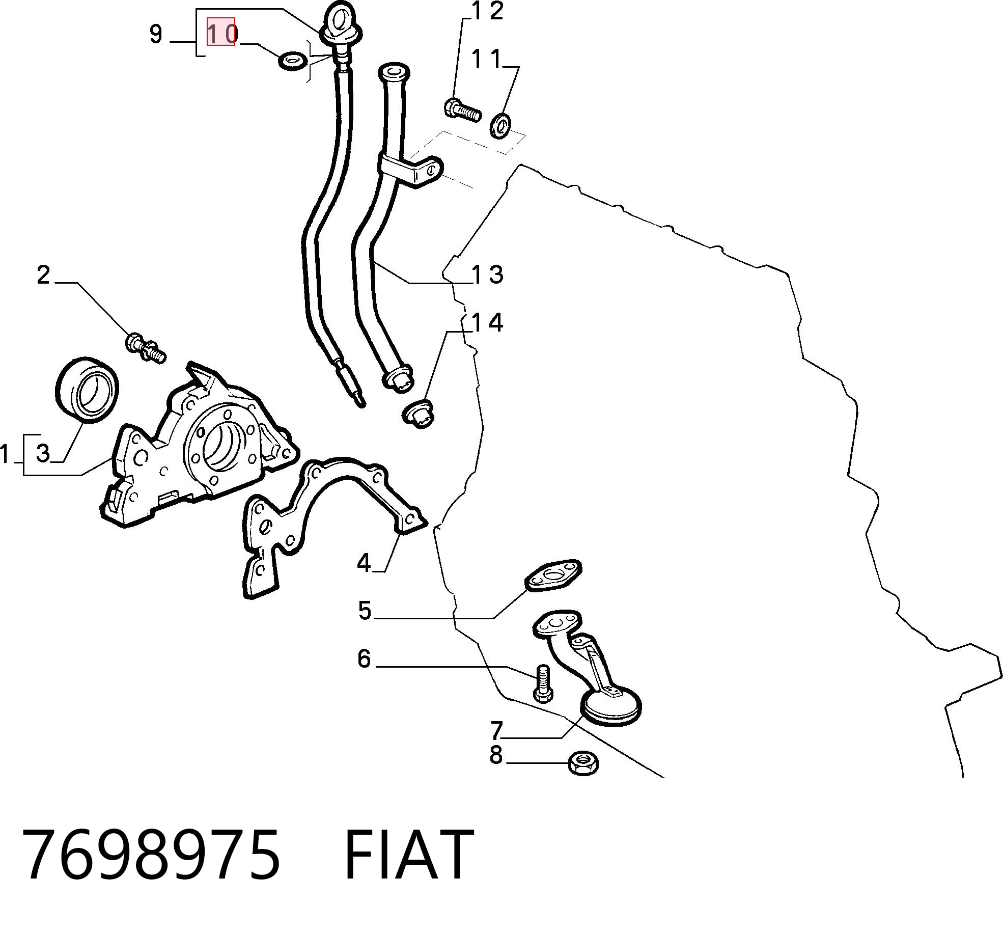 7698975 Fiat/Alfa/Lancia Подушка (опора) двигателя, левая