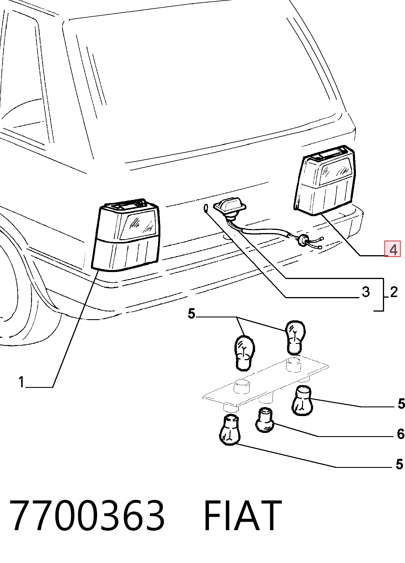 Фонари задние на Fiat Uno  146A