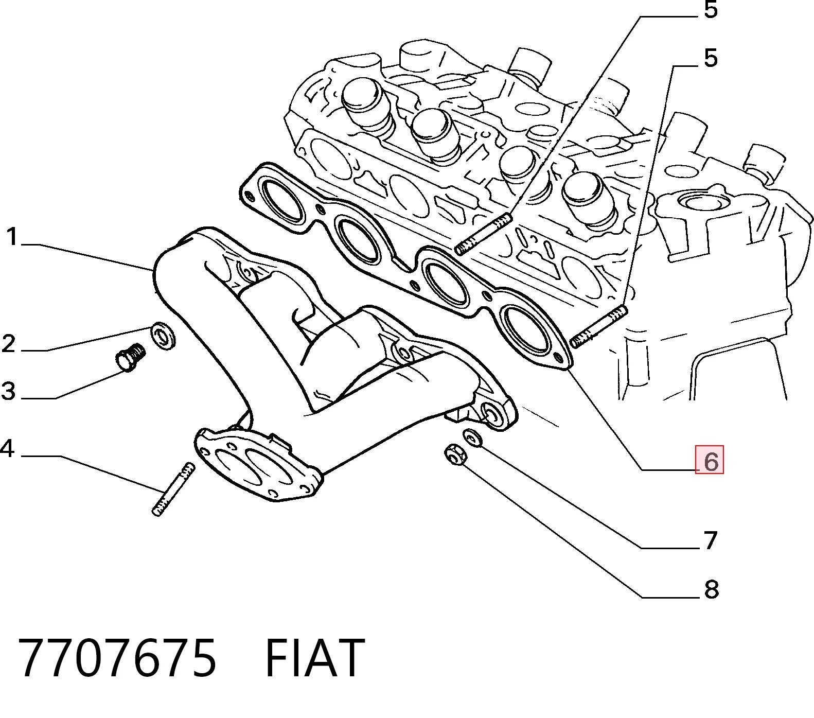 Прокладка коллектора выпуск на Fiat Tempra  159