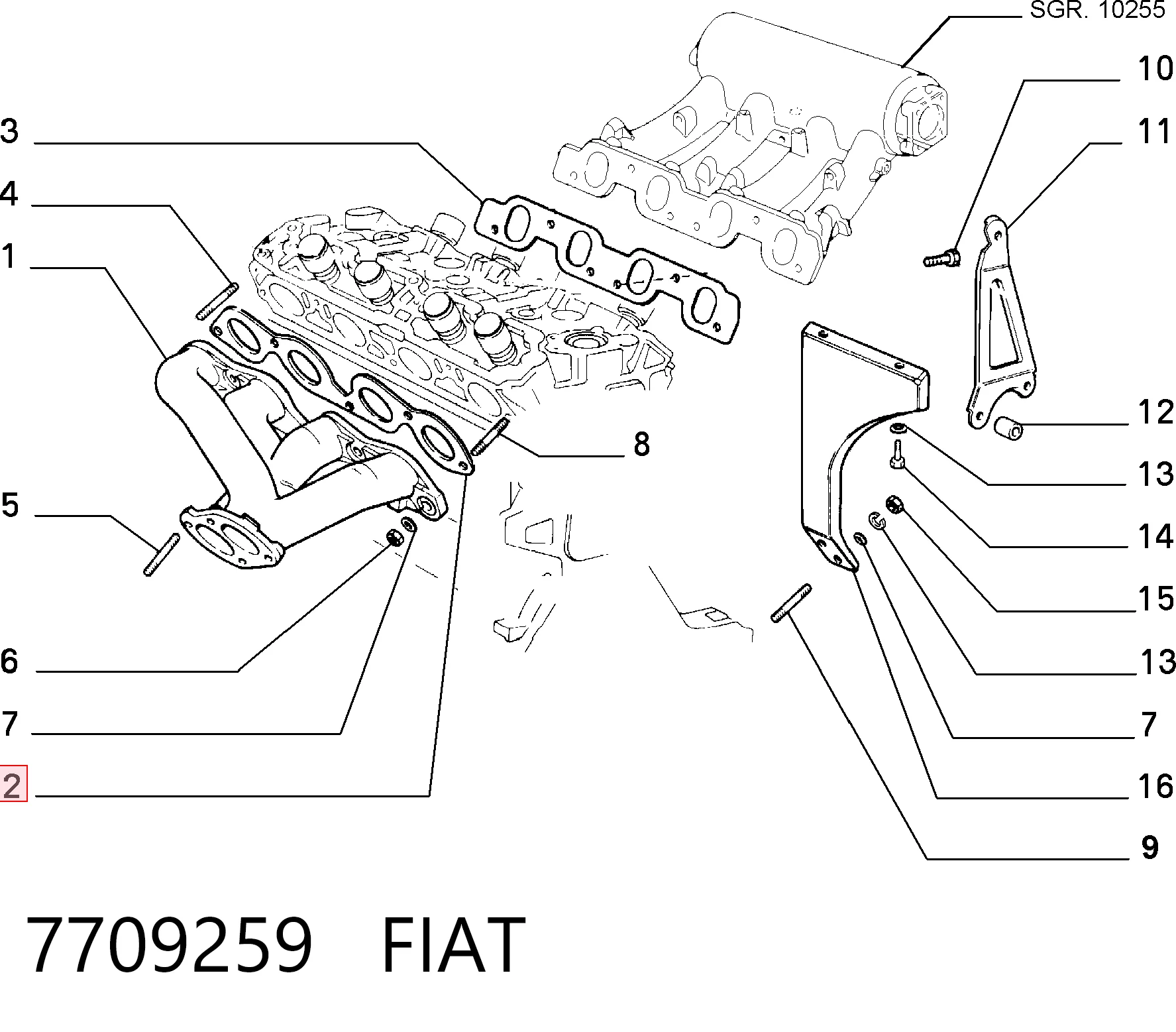 Прокладка коллектора выпускного Fiat Tempra седан (159) (1990 - 1996) цена, от 3.24 USD