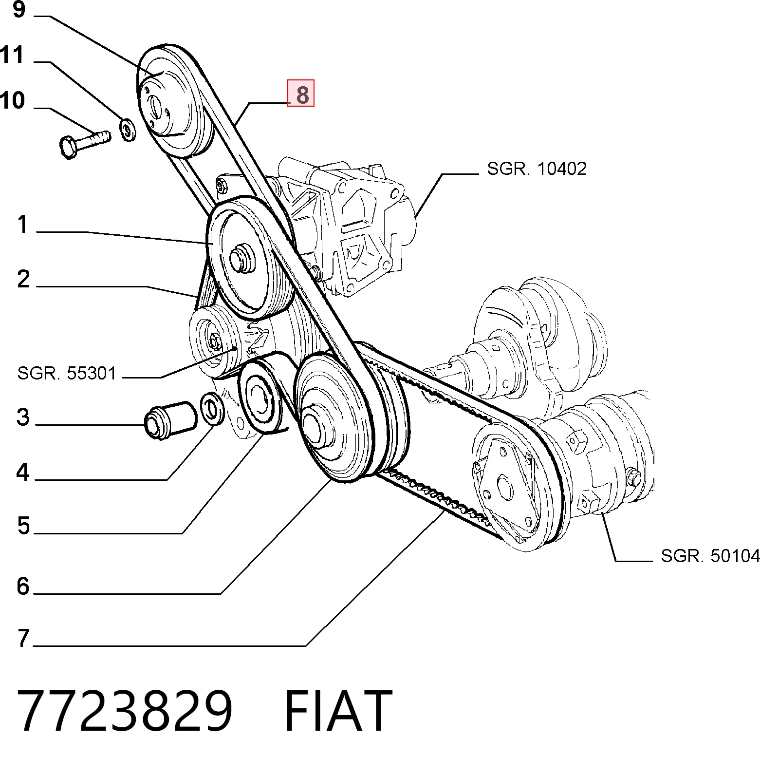 Клиновый ремень Fiat Scudo COMBINATO универсал (220P) (1996 - 2006) цена, от 4.02 USD
