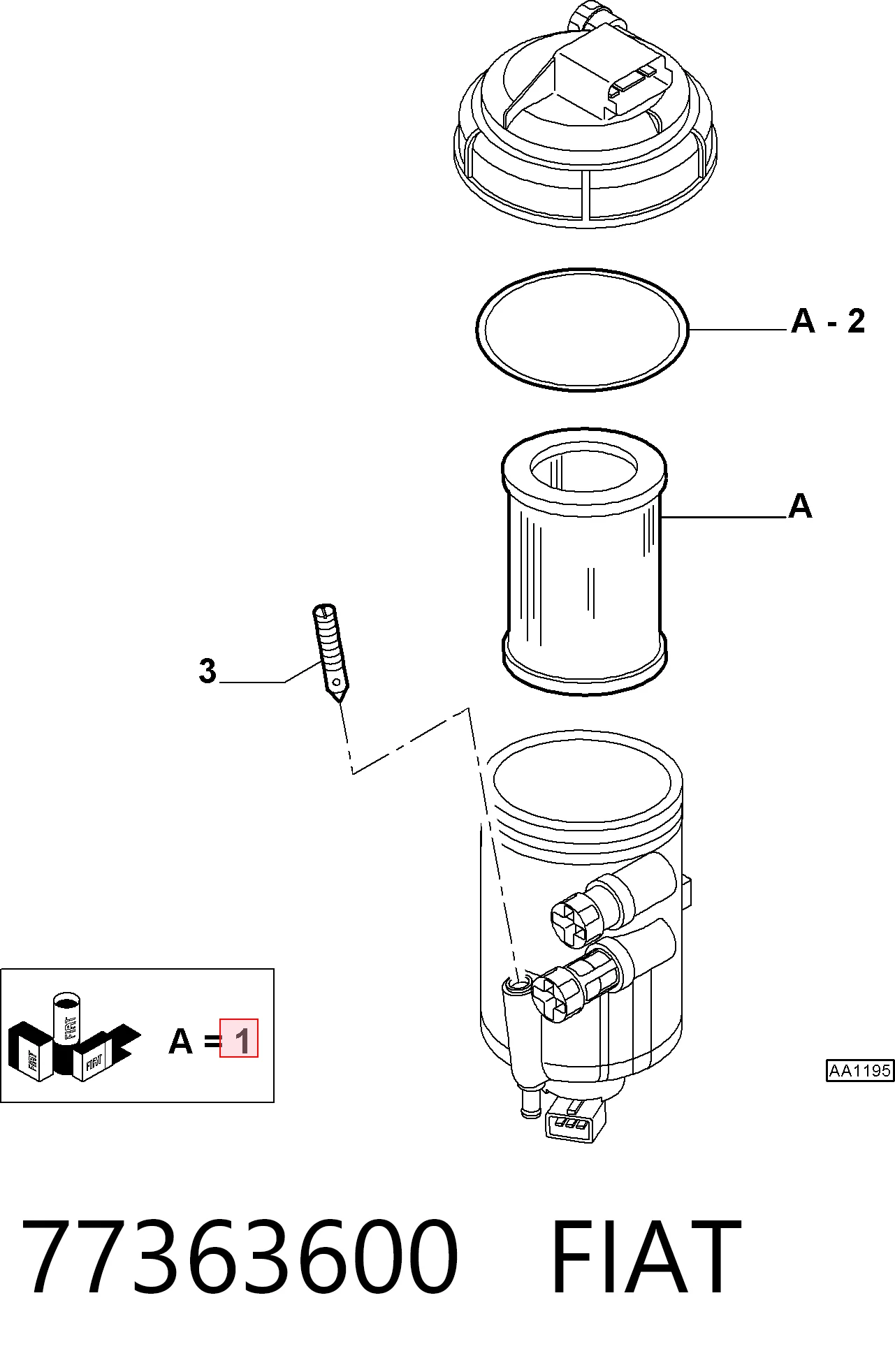 Фильтр топливный FIAT 77363600