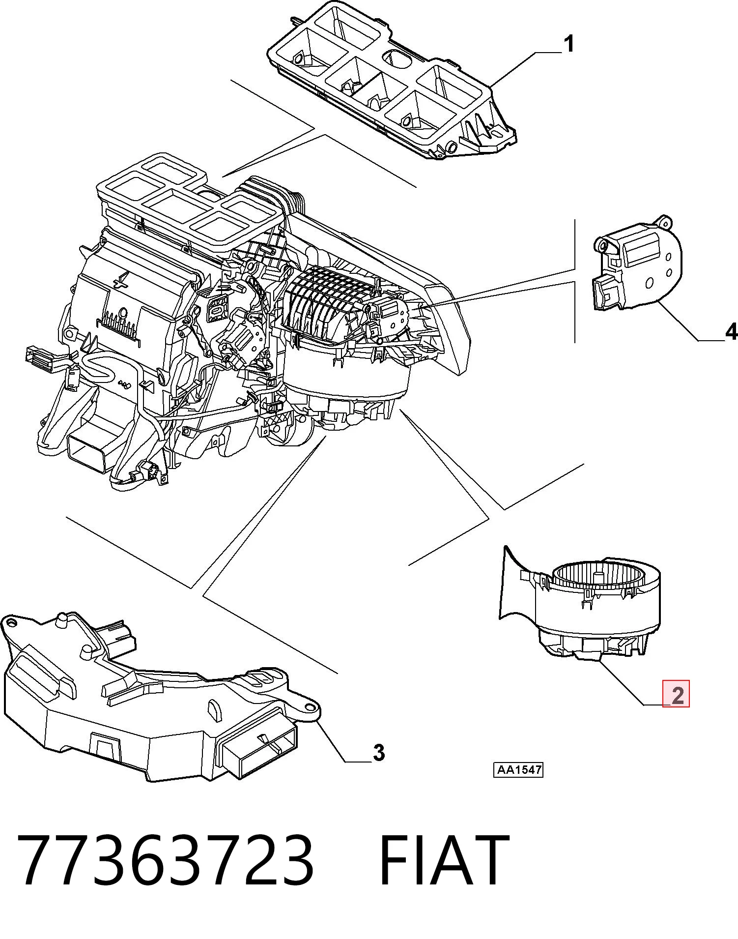 77363723 Fiat/Alfa/Lancia Электромотор печки