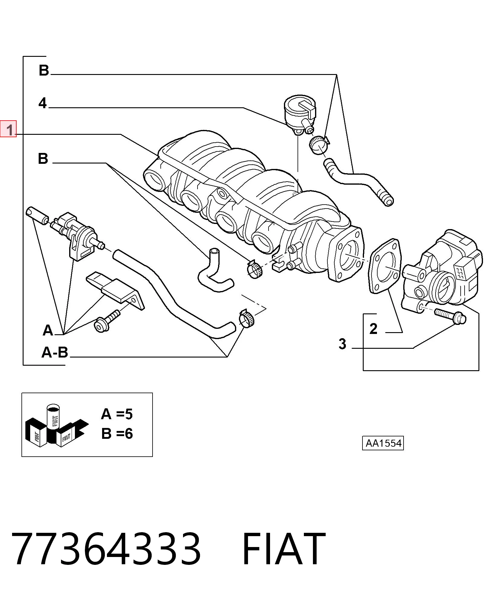 77364333 Fiat/Alfa/Lancia Суппорт тормозной, передний, правый