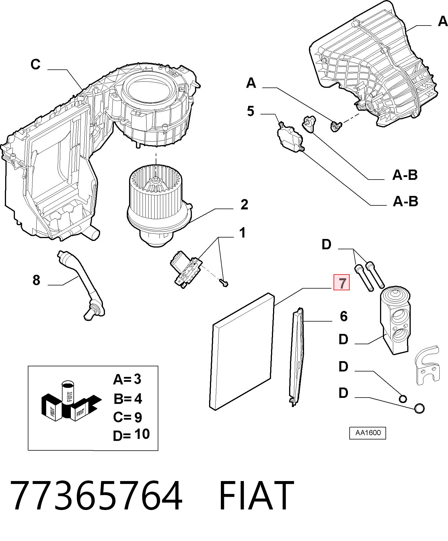 Фильтр салона FIAT 77365764