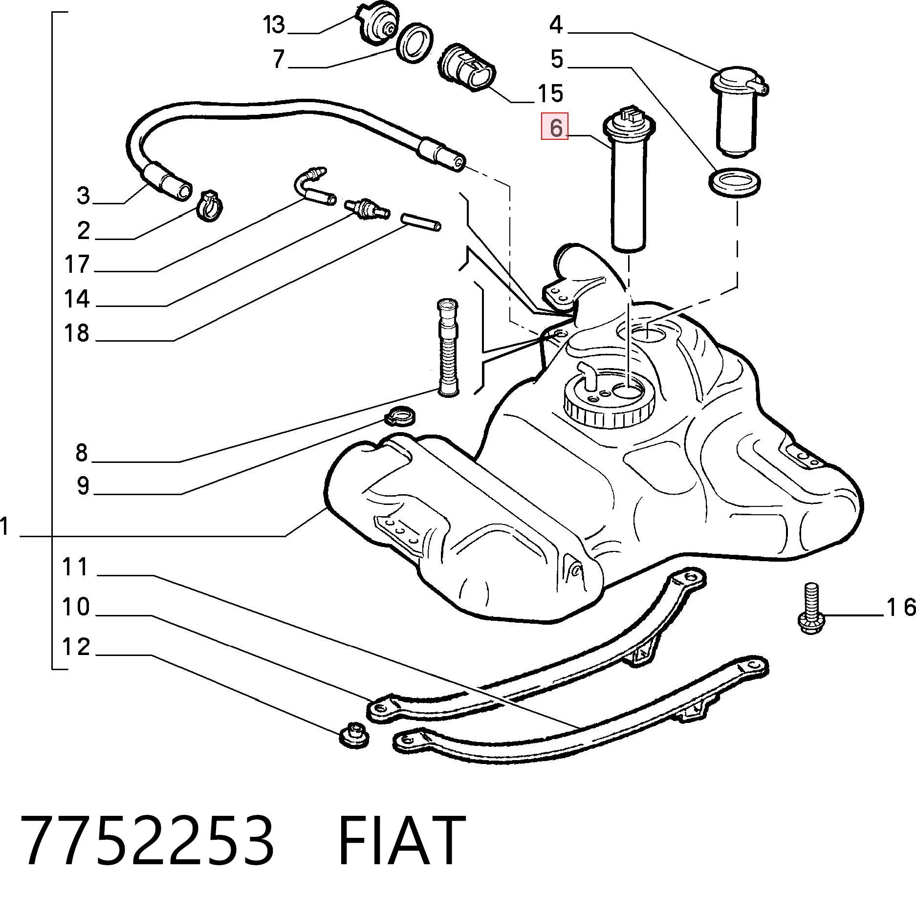 Датчик уровня топлива в баке на Fiat Tempra  159