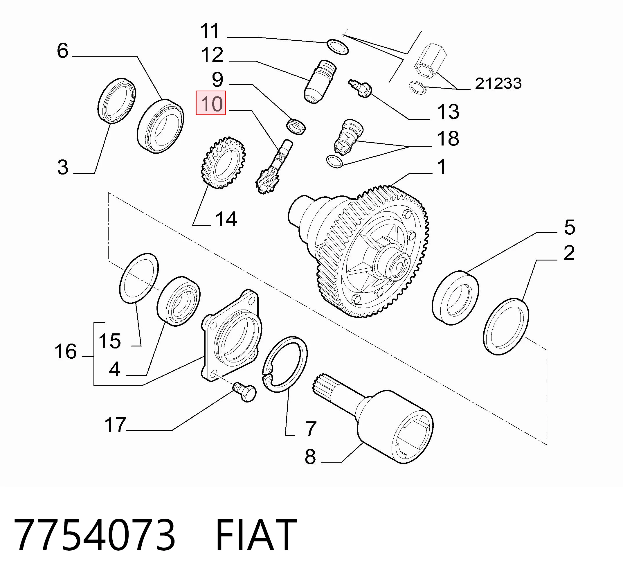 7754073 Chrysler Шестерня спидометра ведомая