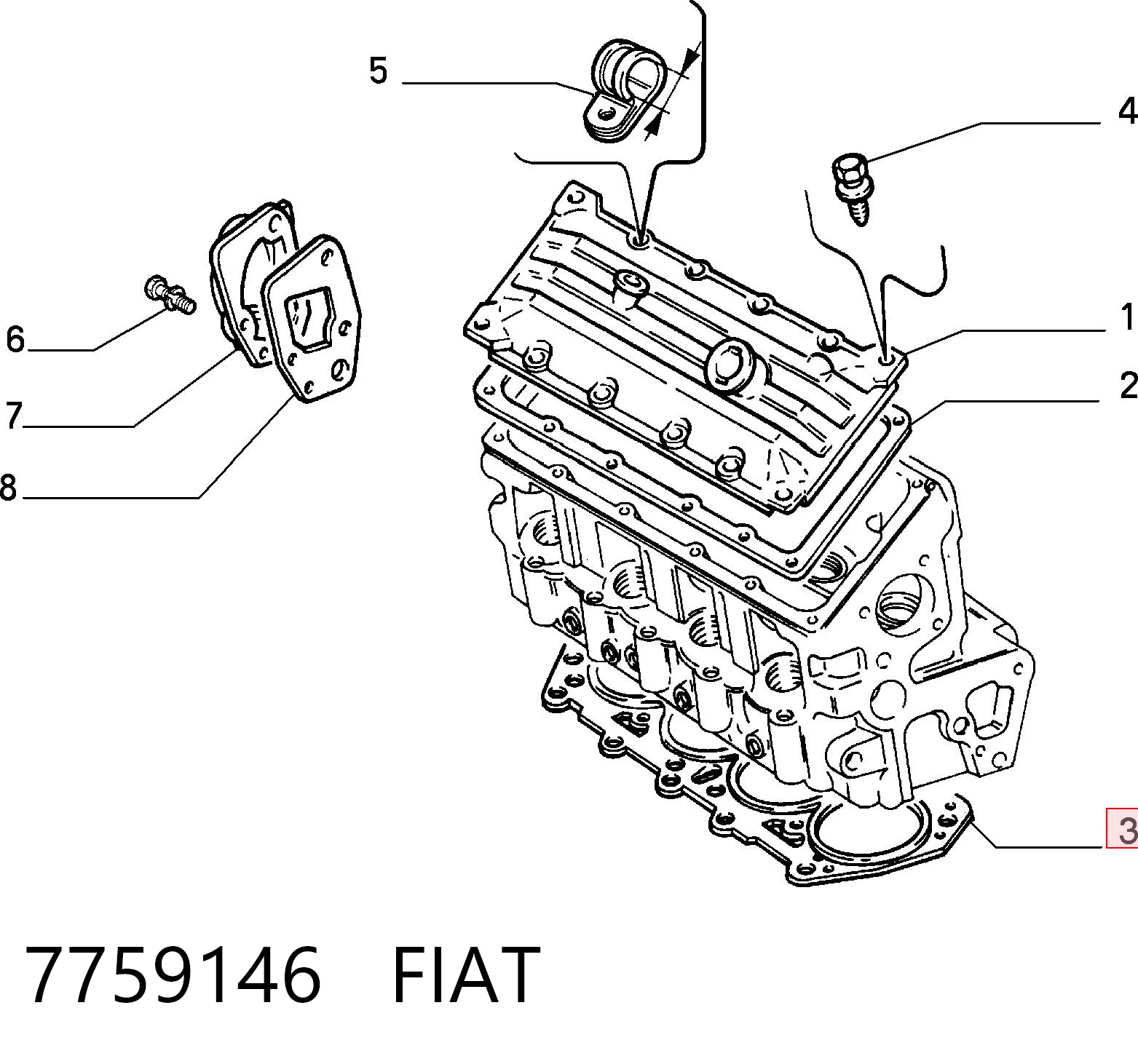Прокладка головки блока на Fiat Tipo  160