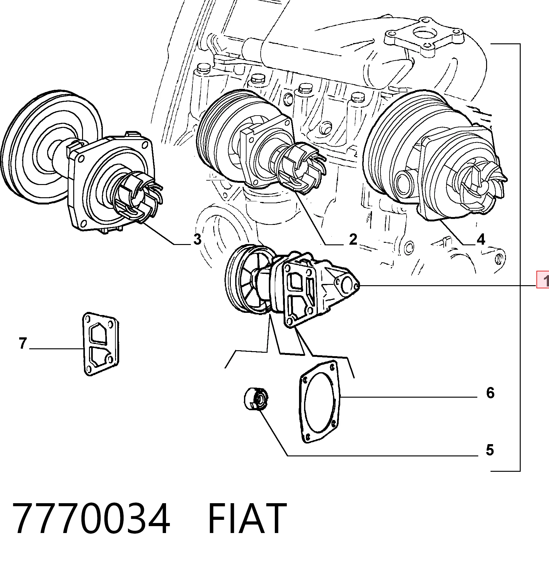 Помпа охлаждения Fiat Tempra седан (159) (1990 - 1996) цена, от 39.41 USD