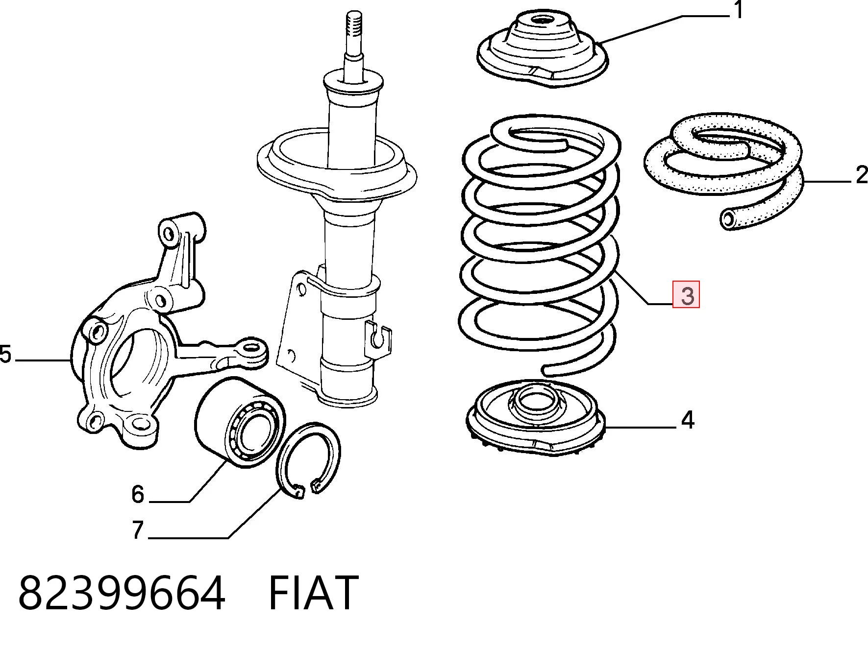 Пружина передней подвески на Fiat Croma I 154