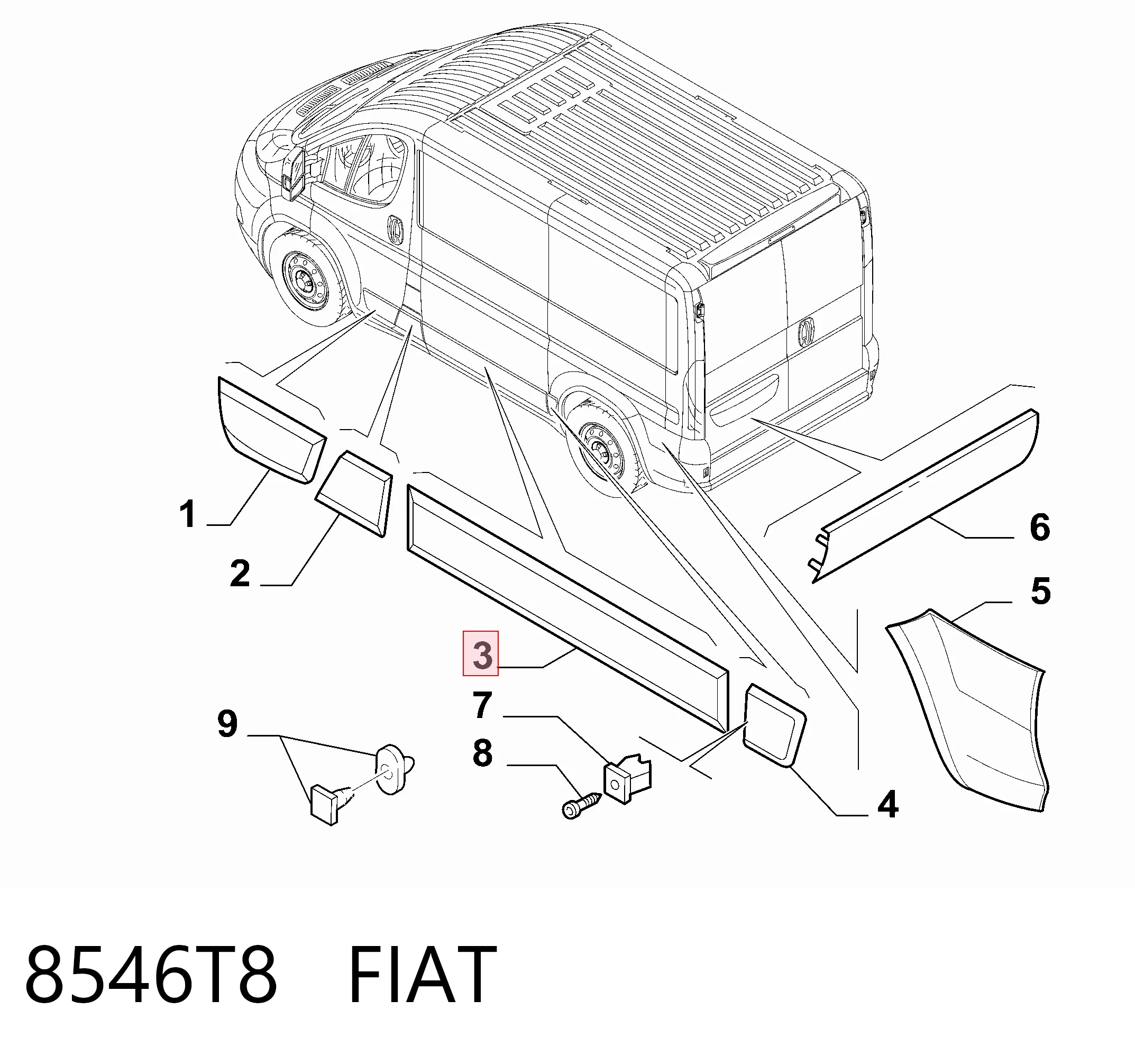 Молдинг боковой (сдвижной) двери 735422921 Chrysler