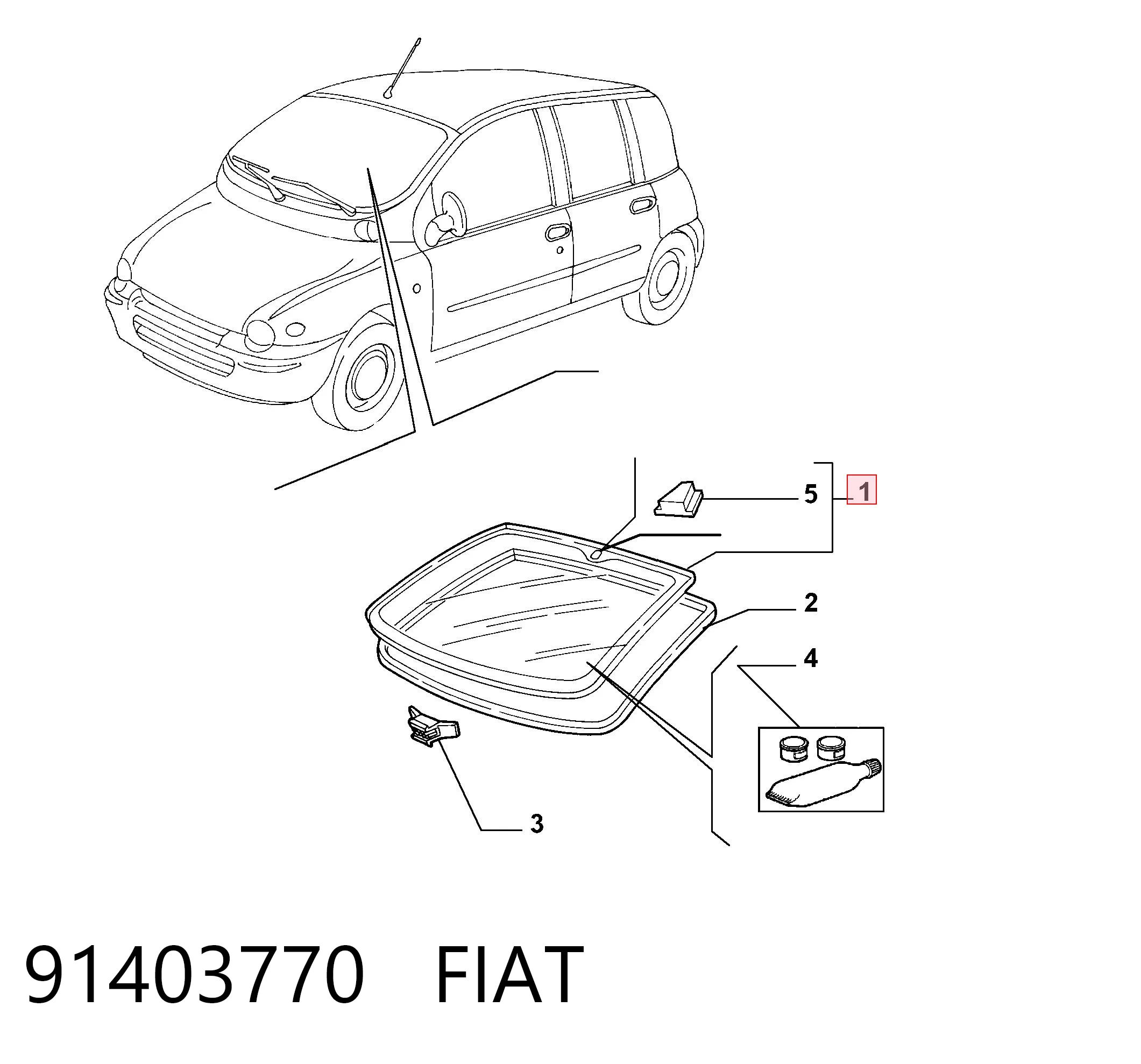 Стекло лобовое  FIAT 91403770