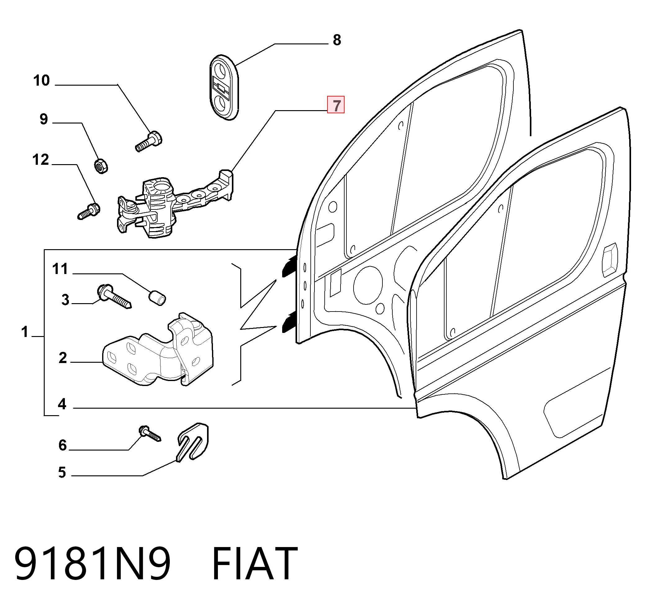 9181N9 Fiat/Alfa/Lancia Ограничитель открывания двери