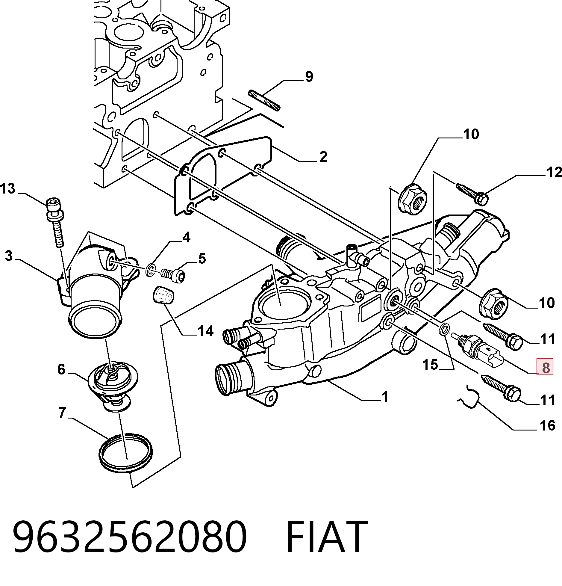 9632562080 Fiat/Alfa/Lancia Термовыключатель