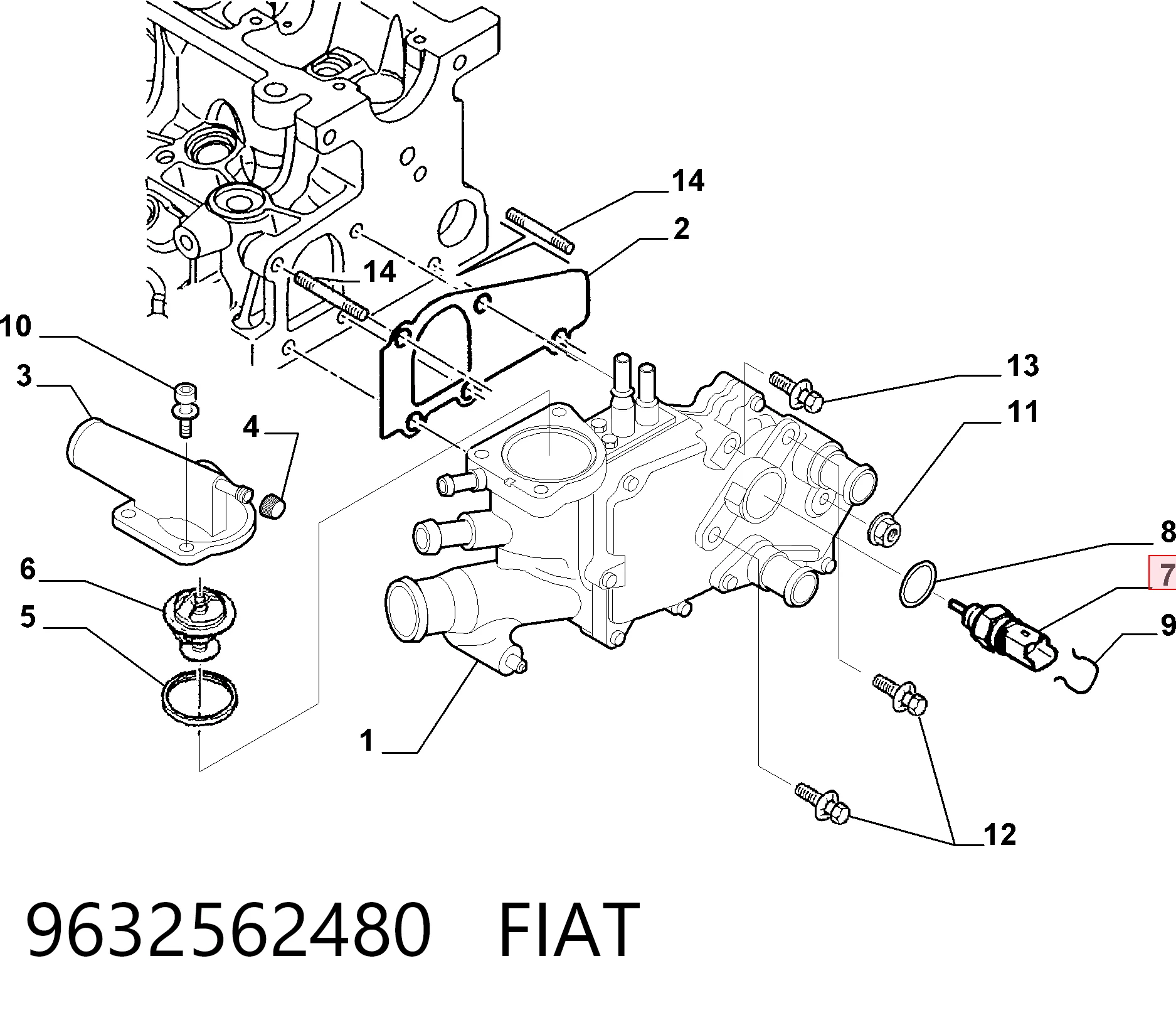 9632562480 Fiat/Alfa/Lancia Термовыключатель