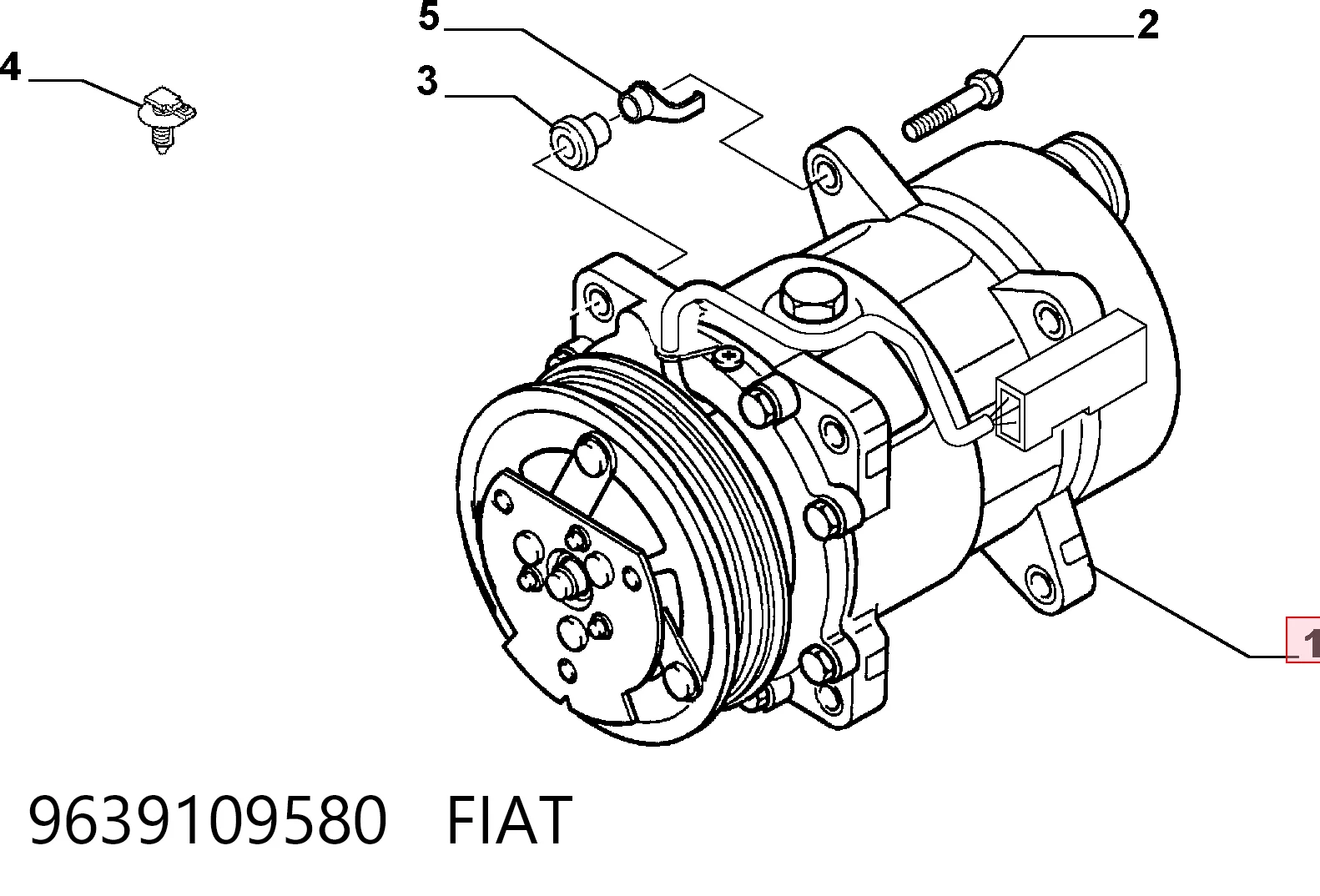 9639109580 Fiat/Alfa/Lancia Компрессор хладагента