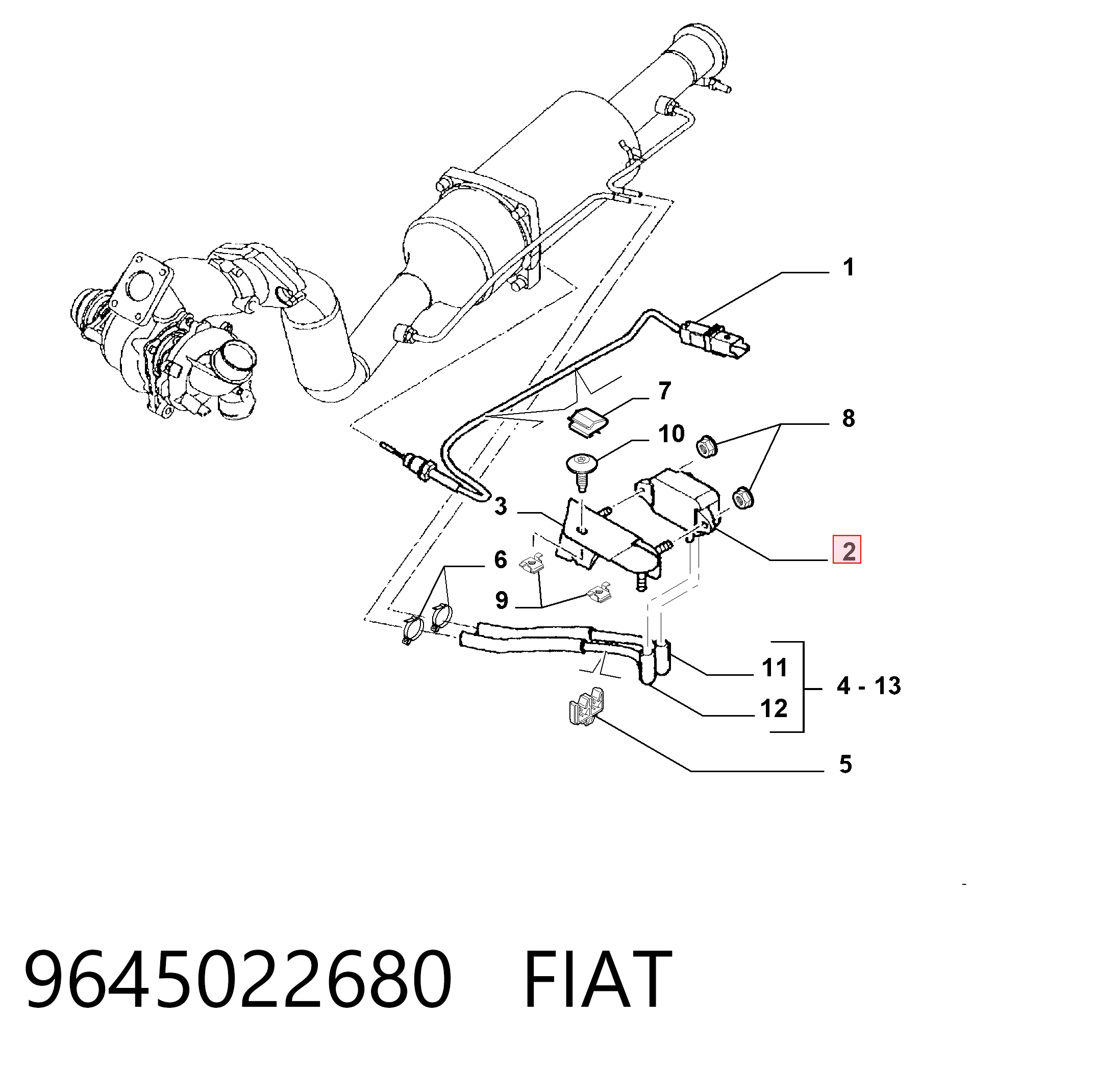 9645022680 Fiat/Alfa/Lancia Датчик давления выхлопных газов
