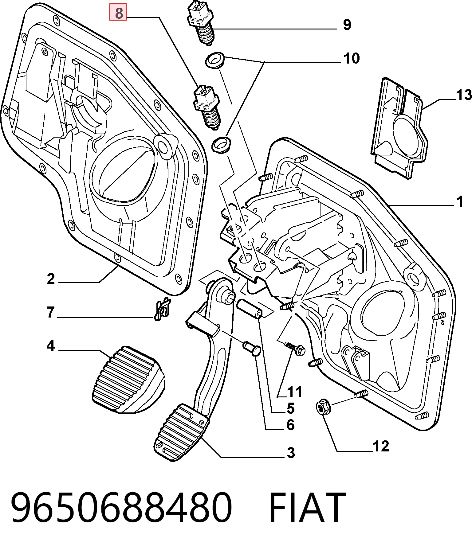 9650688480 Fiat/Alfa/Lancia Датчик тормоза