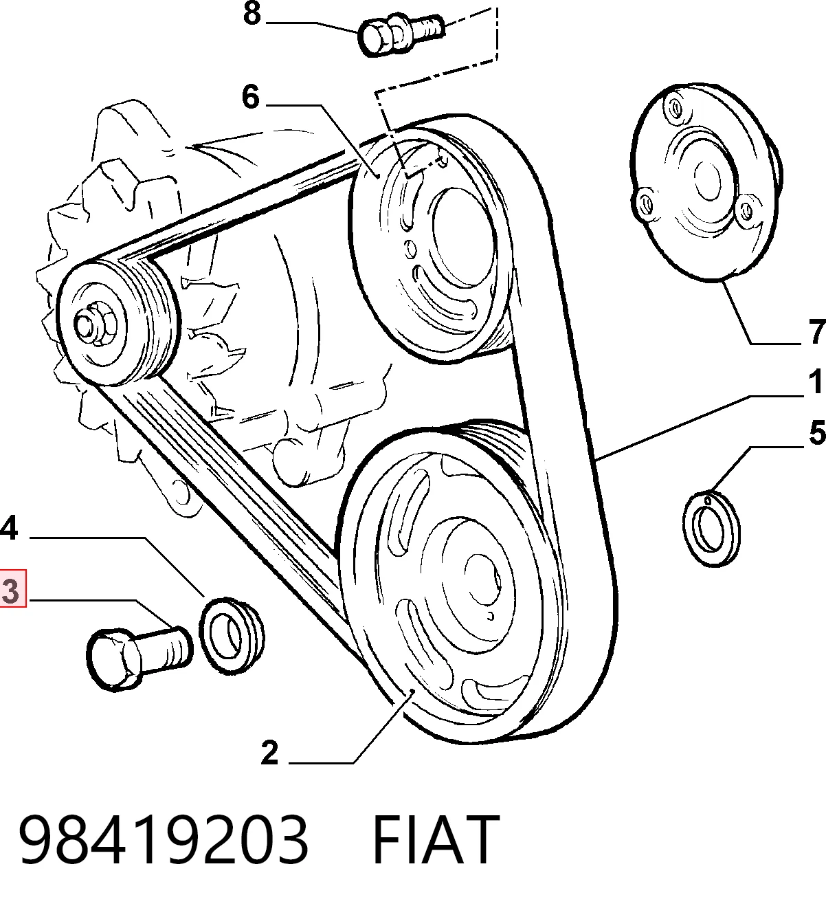 Болт шкива коленвала Iveco 98419203 цена, от 5.60 USD