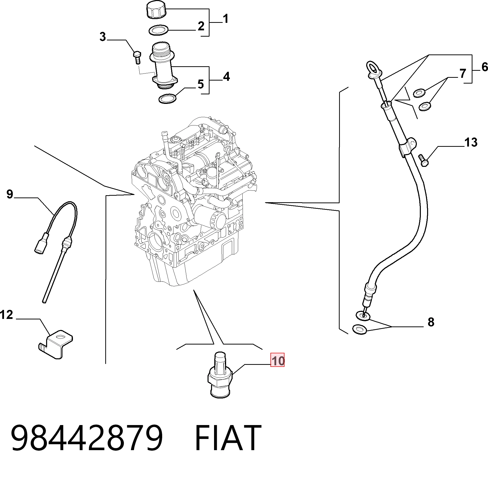 98442879 Fiat/Alfa/Lancia Датчик указателя давления масла