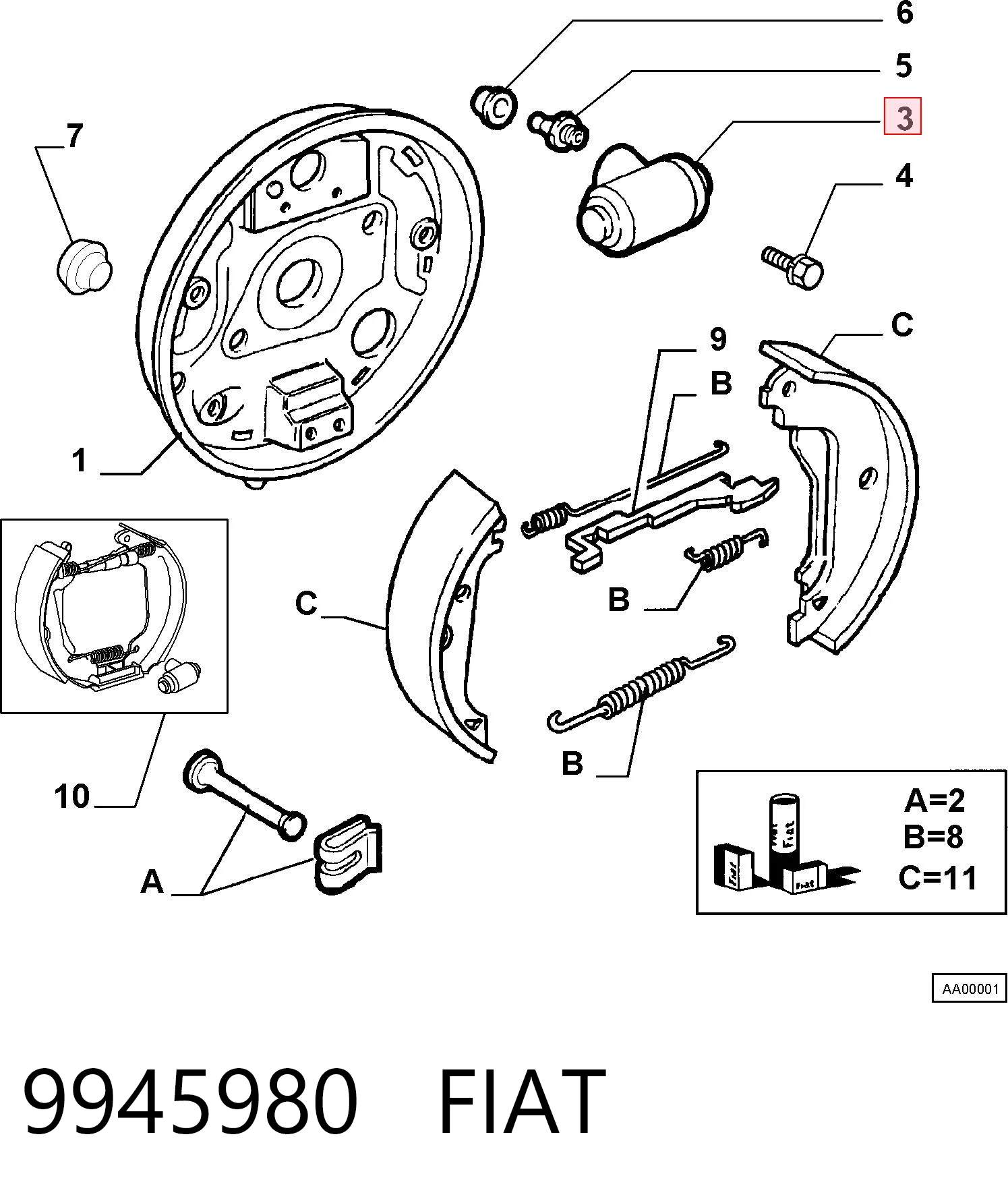 9945980 Fiat/Alfa/Lancia Цилиндр тормозной колесный, задний