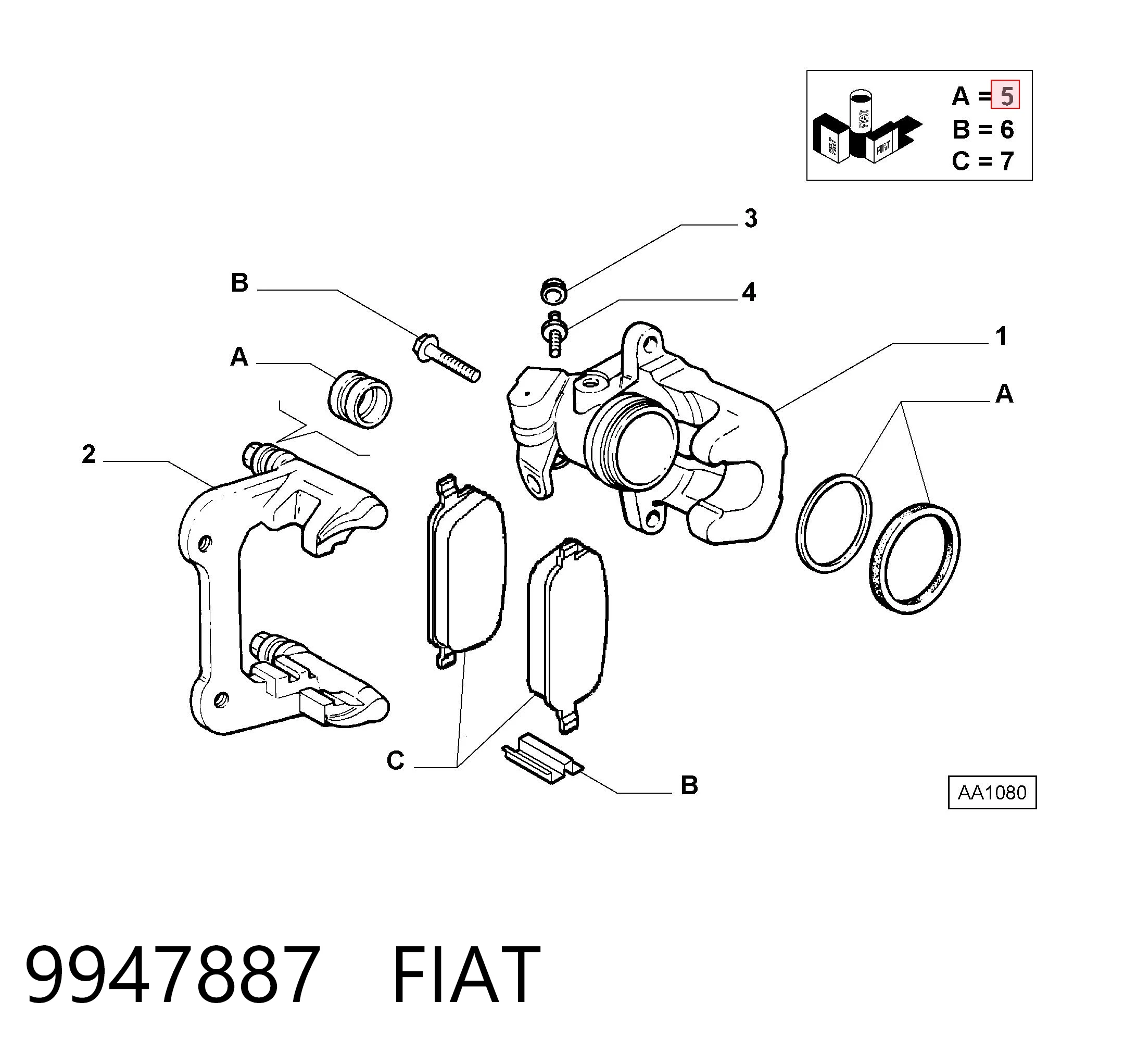 Ремкомплект заднего суппорта Peugeot/Citroen 444875