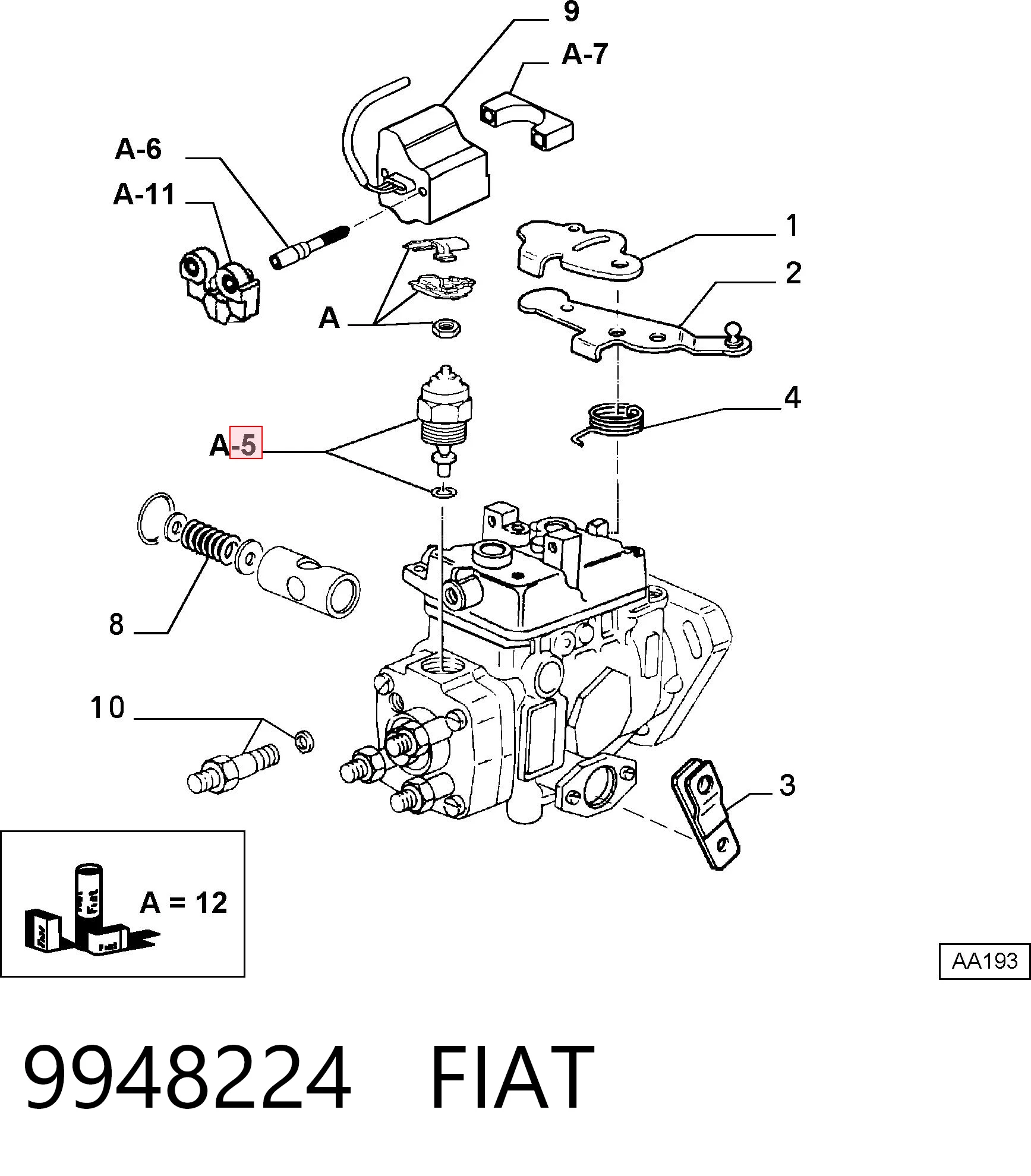 9971792 Case Клапан ТНВД электромагнитный