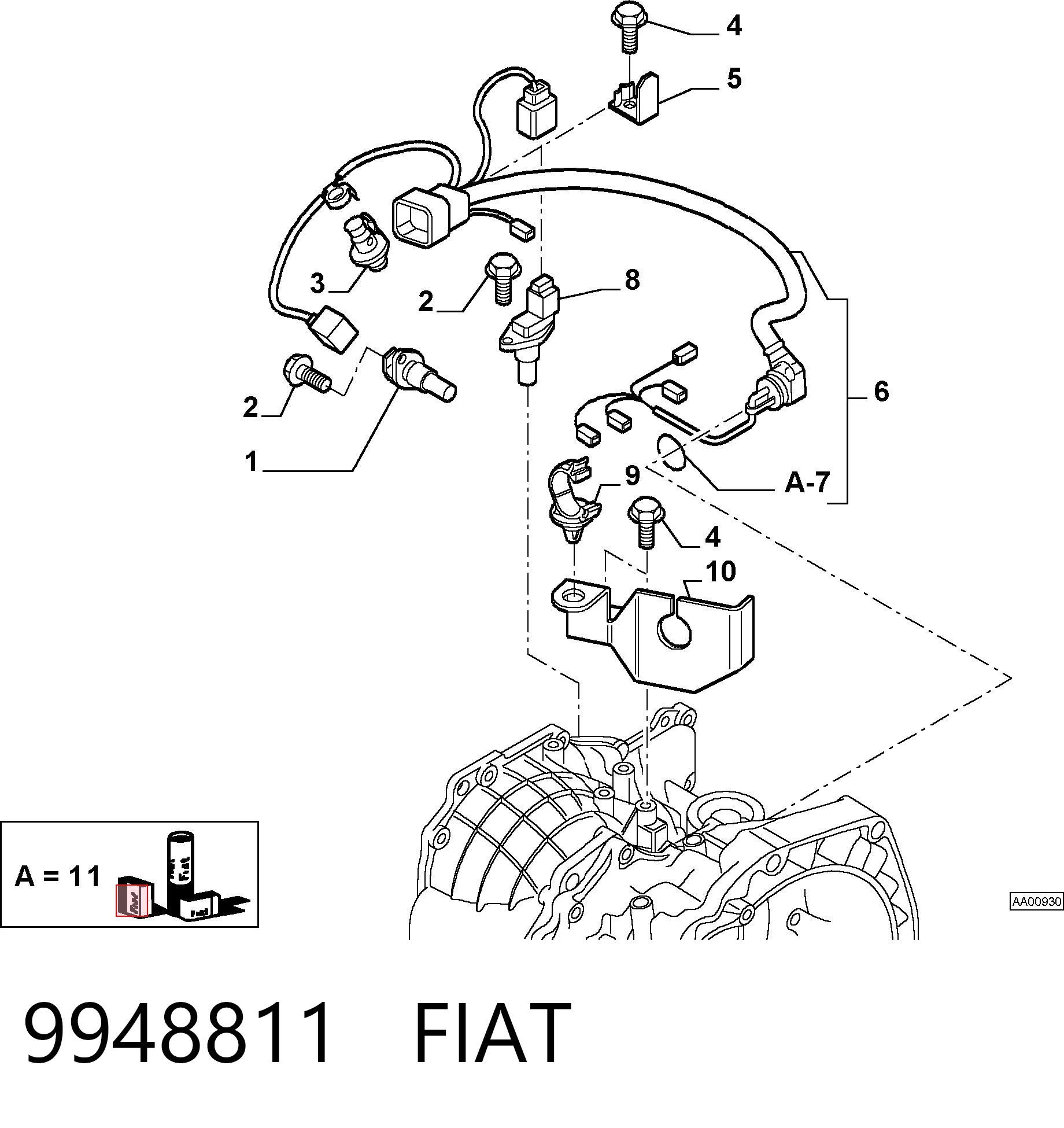 9948811 Fiat/Alfa/Lancia Датчик скорости спидометра