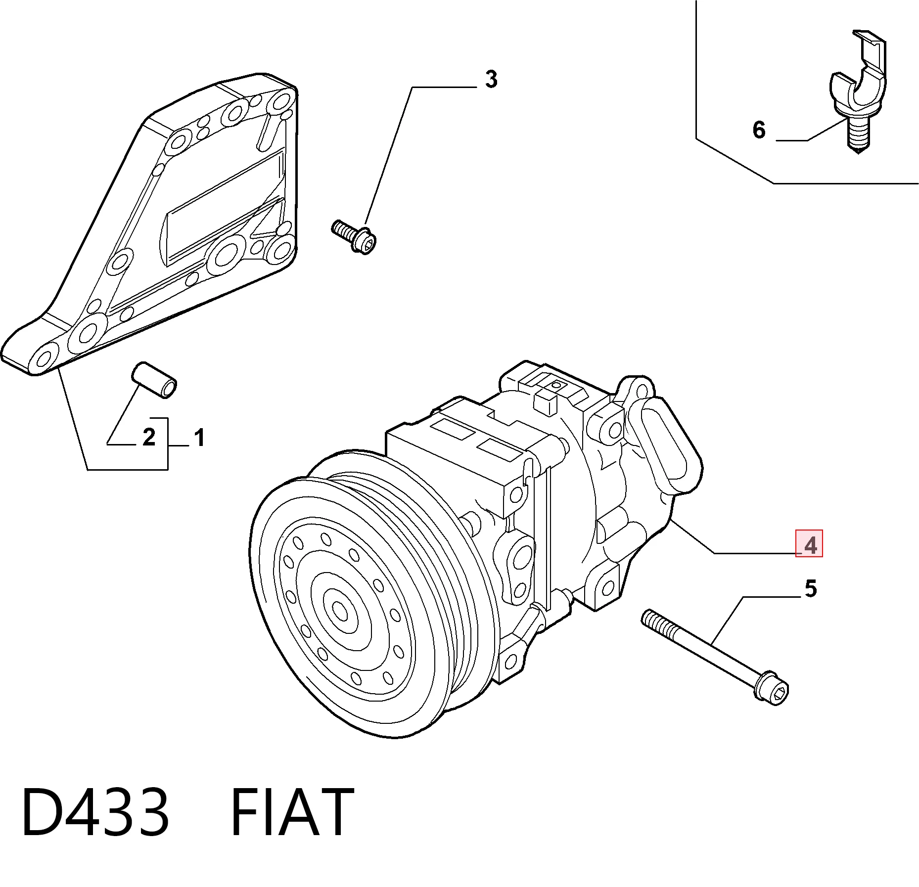 D433 Fiat/Alfa/Lancia Компрессор хладагента